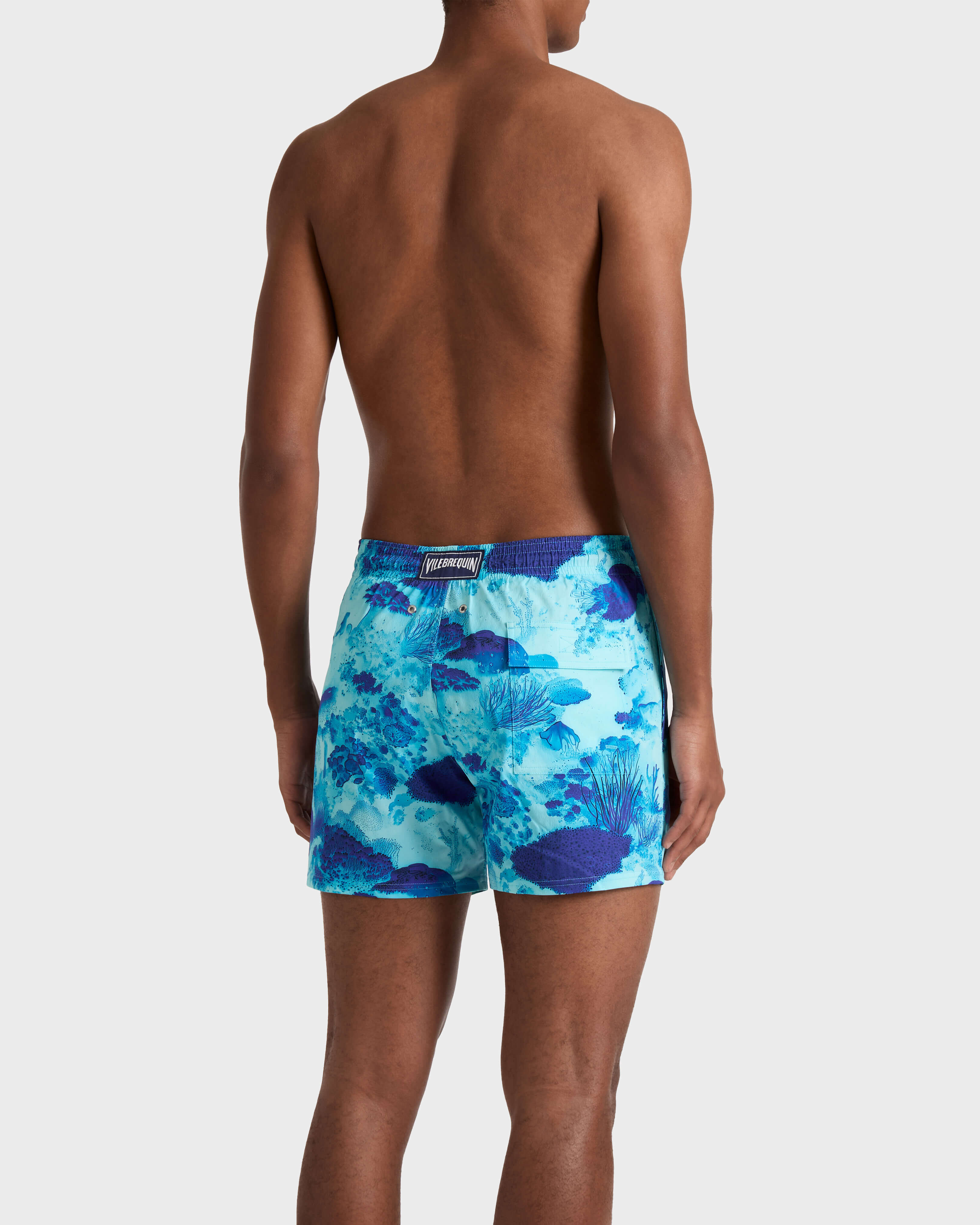 Bañador corto elástico con estampado Coral Reef para hombre OXYGENE backworn view