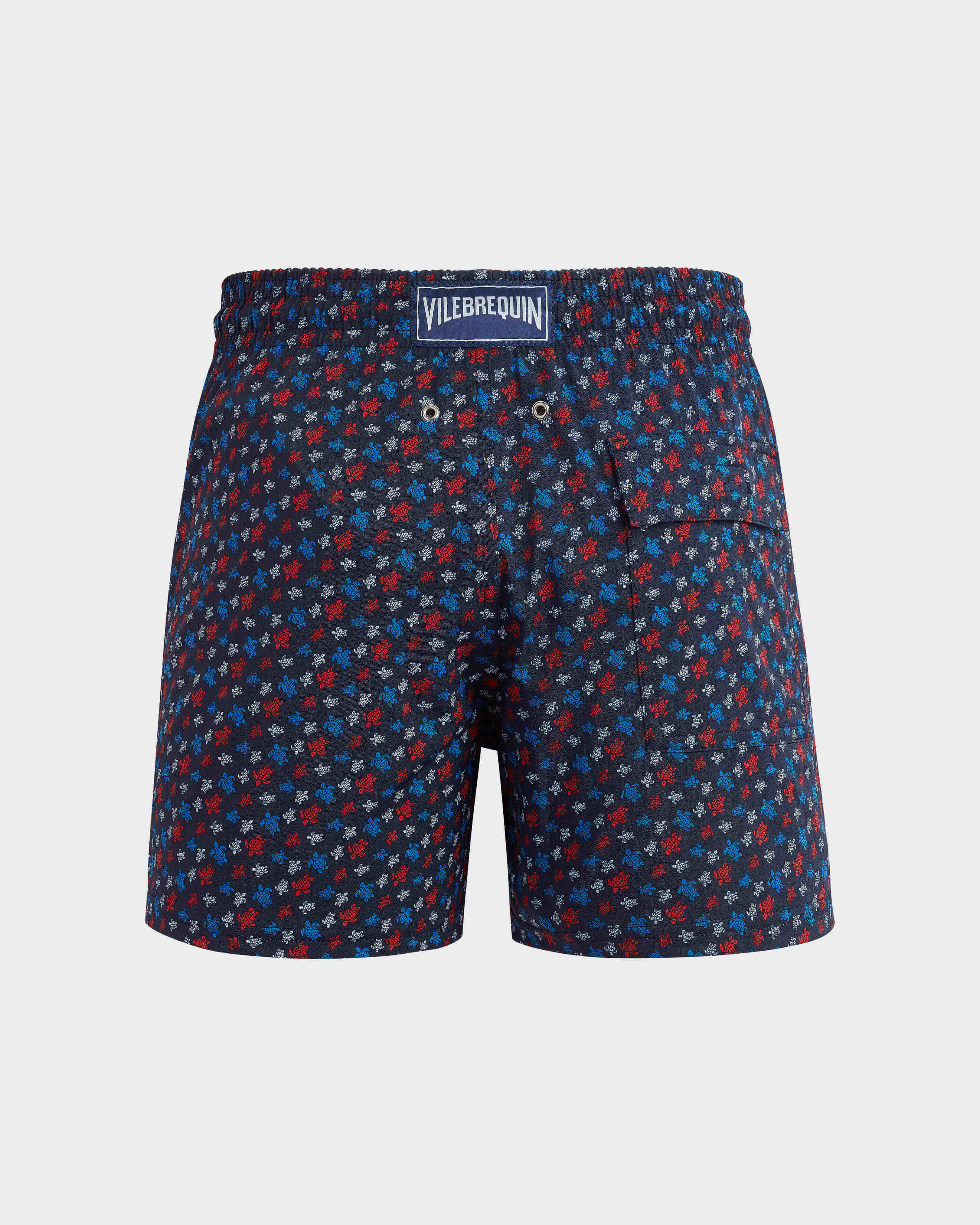 Men Stretch Short Swim Shorts Micro Ronde Des Tortues Rainbow MARINEBLAU back view