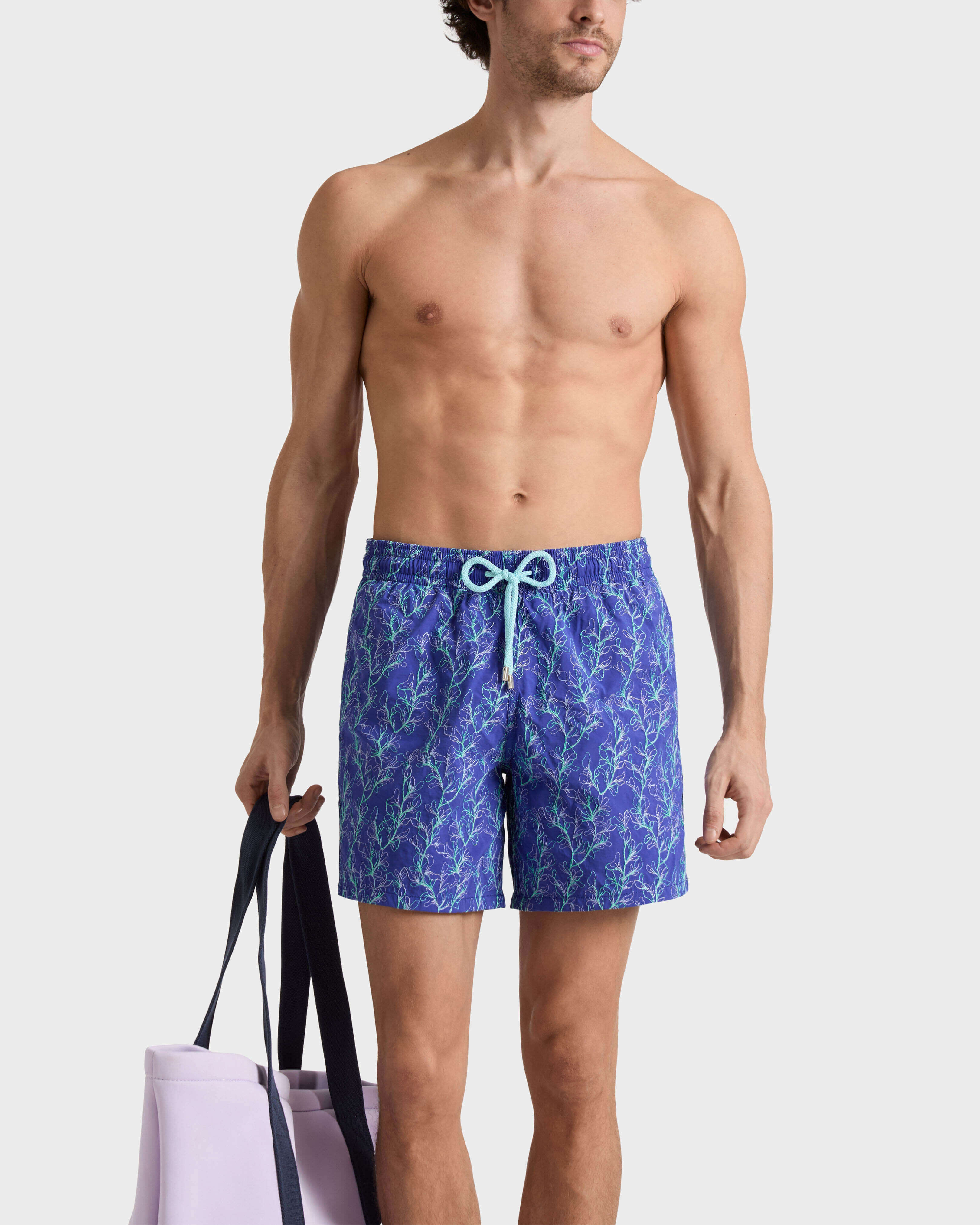 Men Embroidered Swim Trunks X-Ray Seaweed - Limited Edition VERSAILLES frontworn view