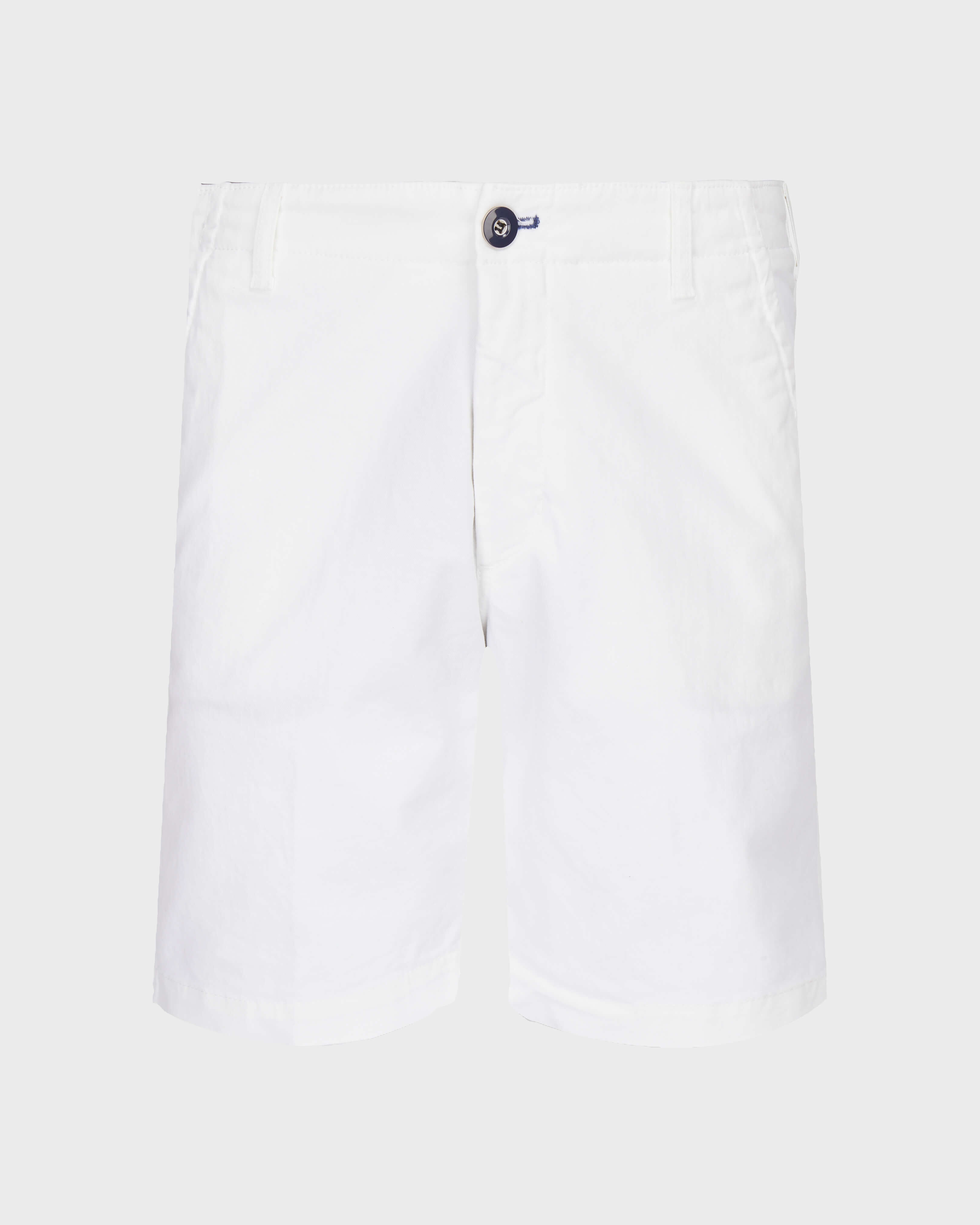 Men Cotton Bermuda Shorts Solid WHITE front view