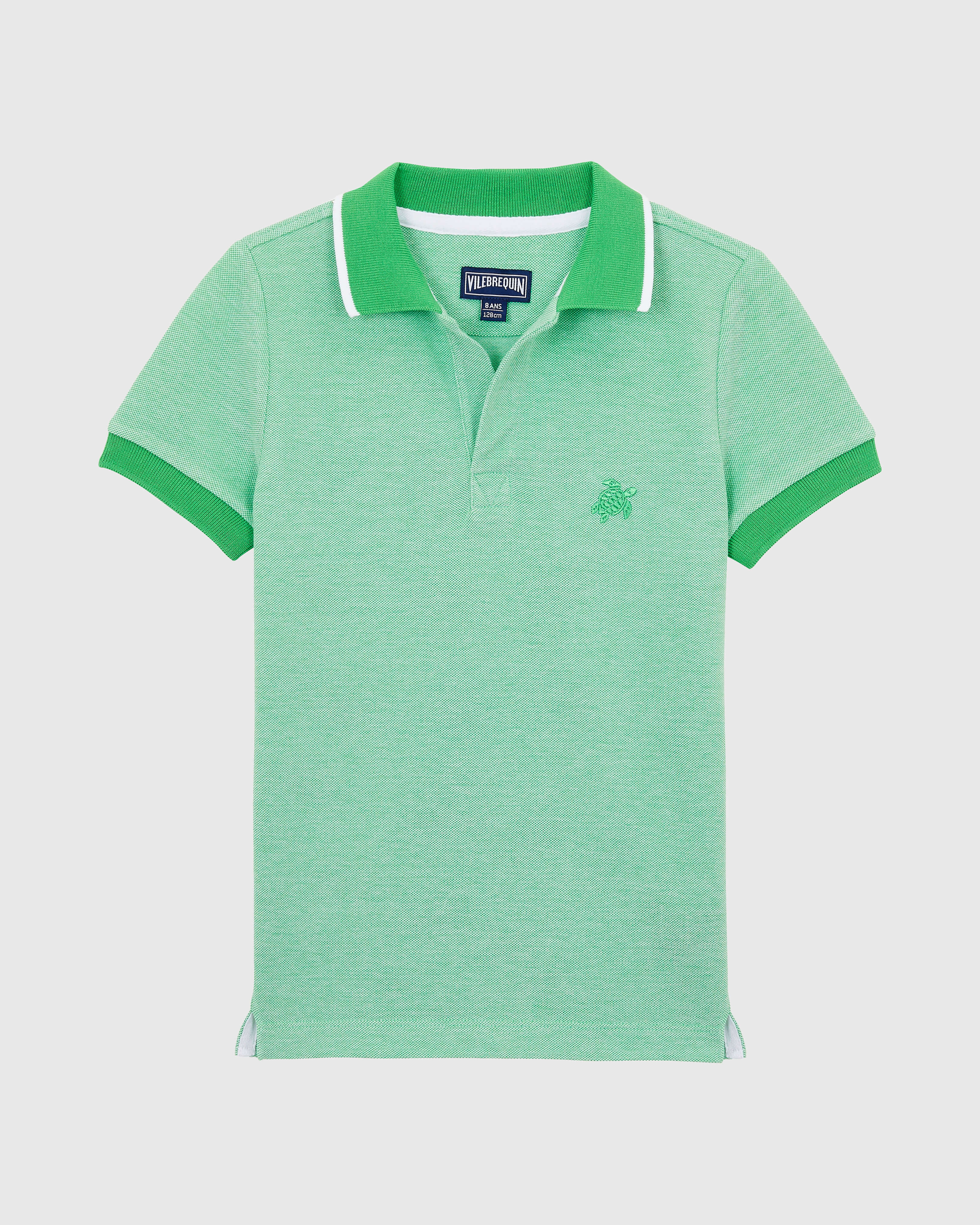 Boys Changing Color Cotton Pique Polo LASER front view
