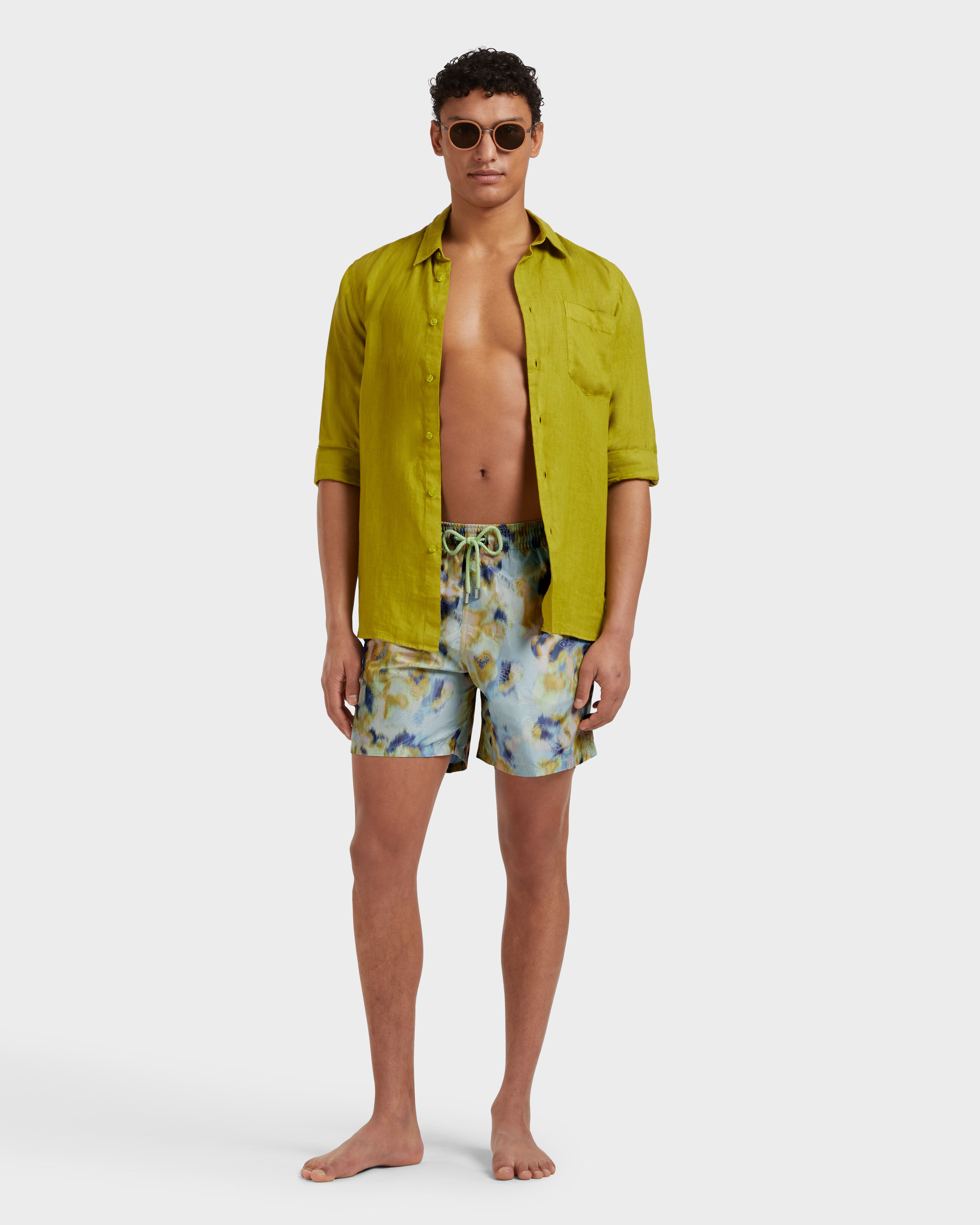 Maillot de bain en soie homme Blurred Nymphea - Vilebrequin x Maison BUCOL MACARON supp1 view