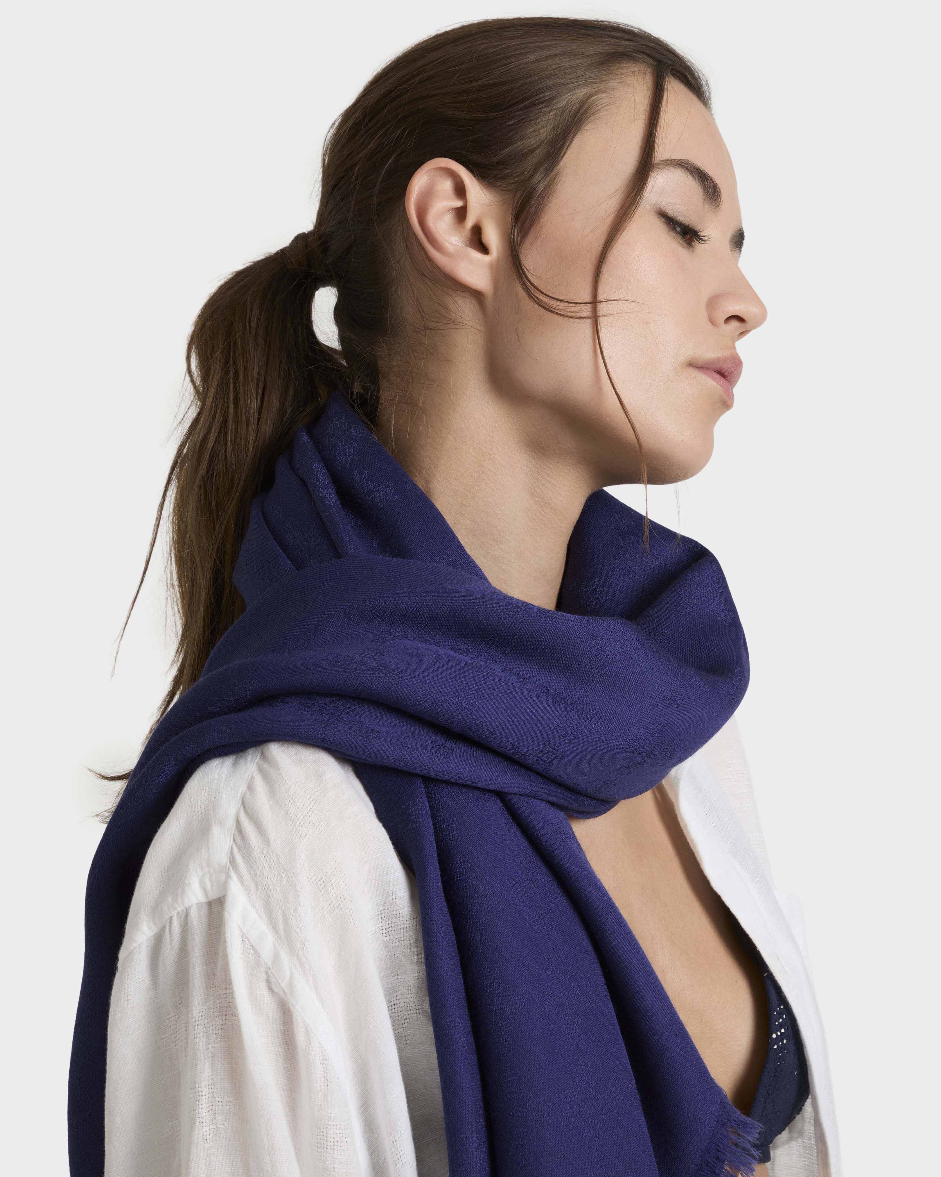 Turtle Monogram Scarf MIDNIGHT lifestyle view