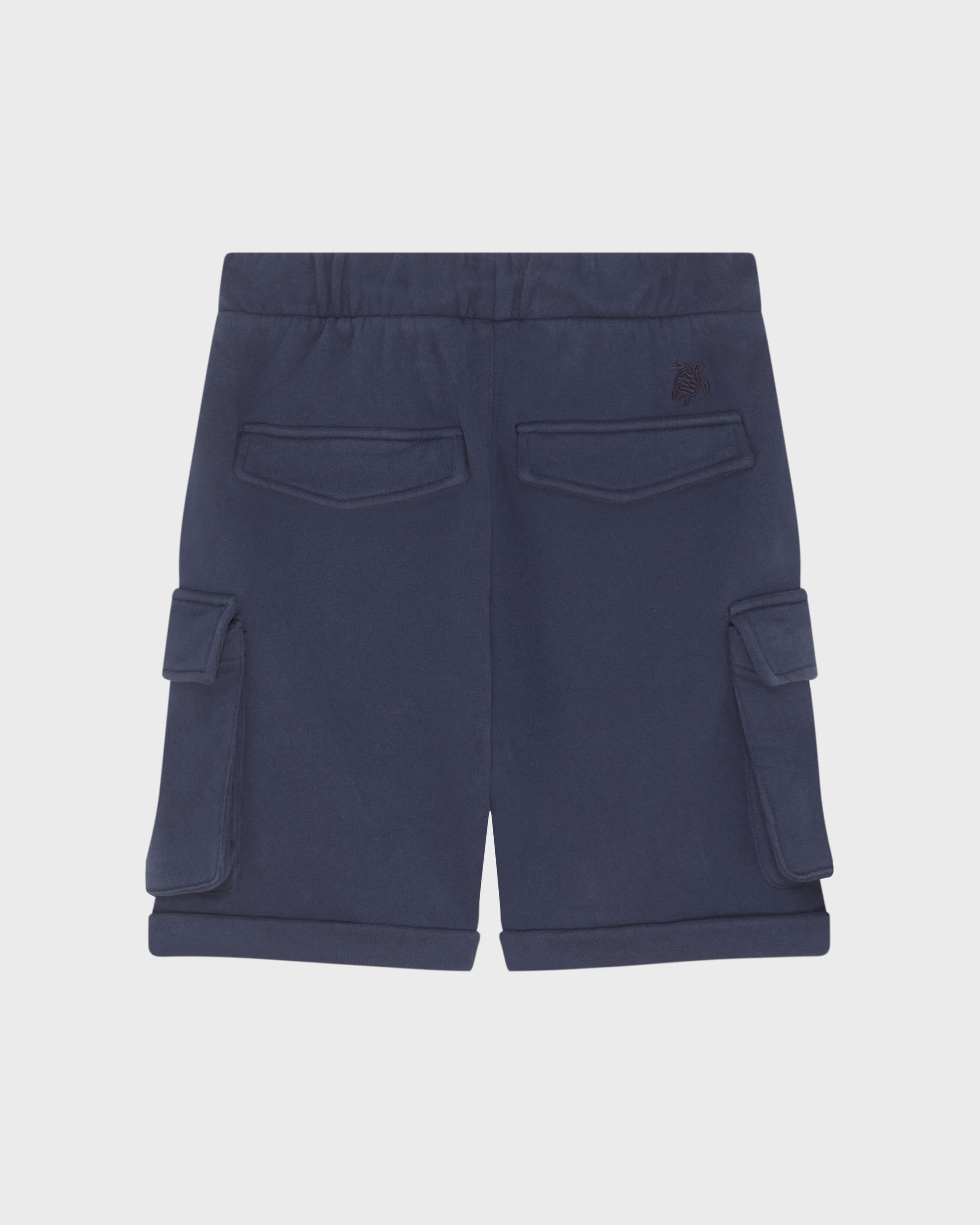 Cargo Bermudashorts aus Bio-Baumwolle für Jungen MARINEBLAU back view