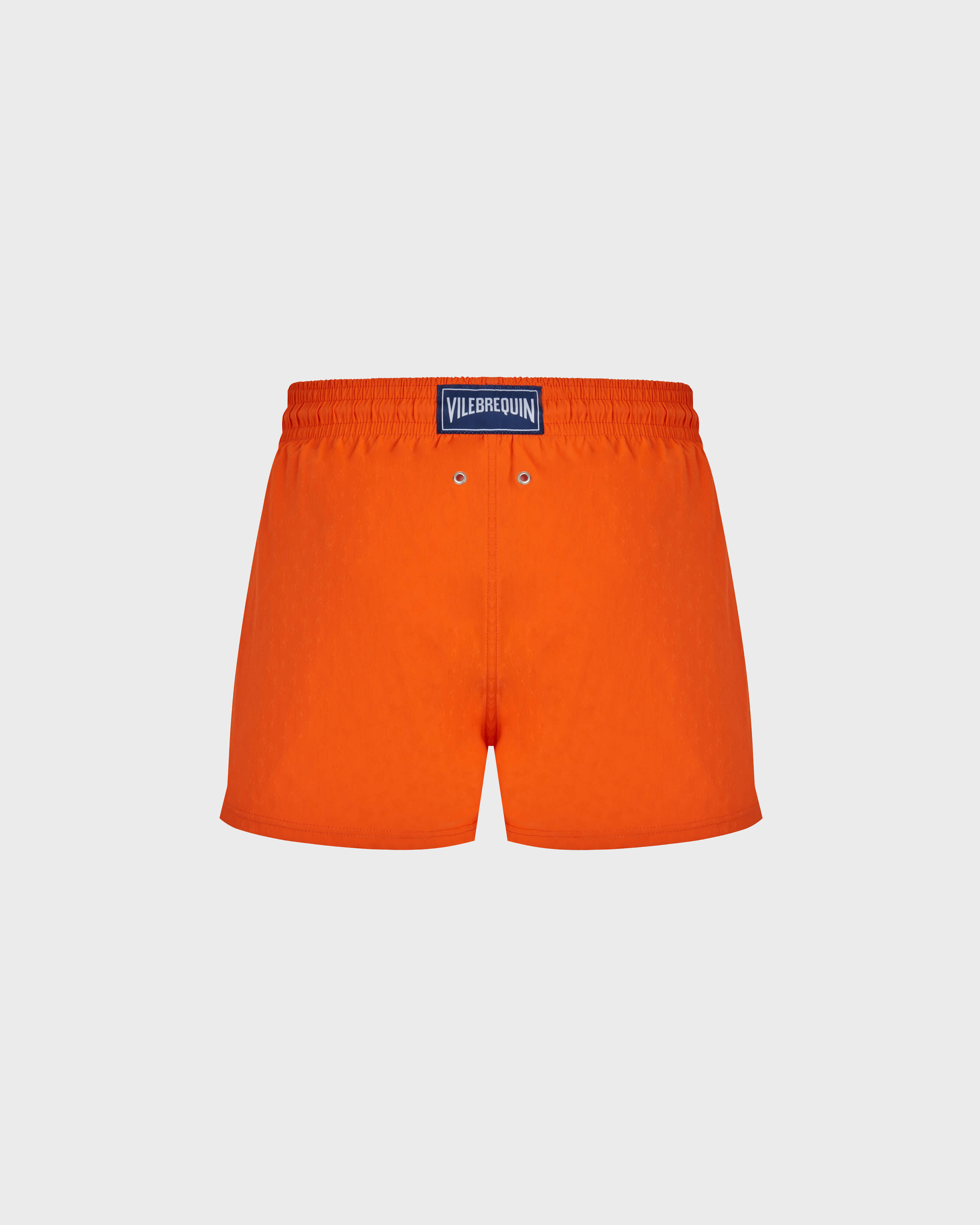Men Short Swim Shorts Jacquard Turtles APRICOT back view