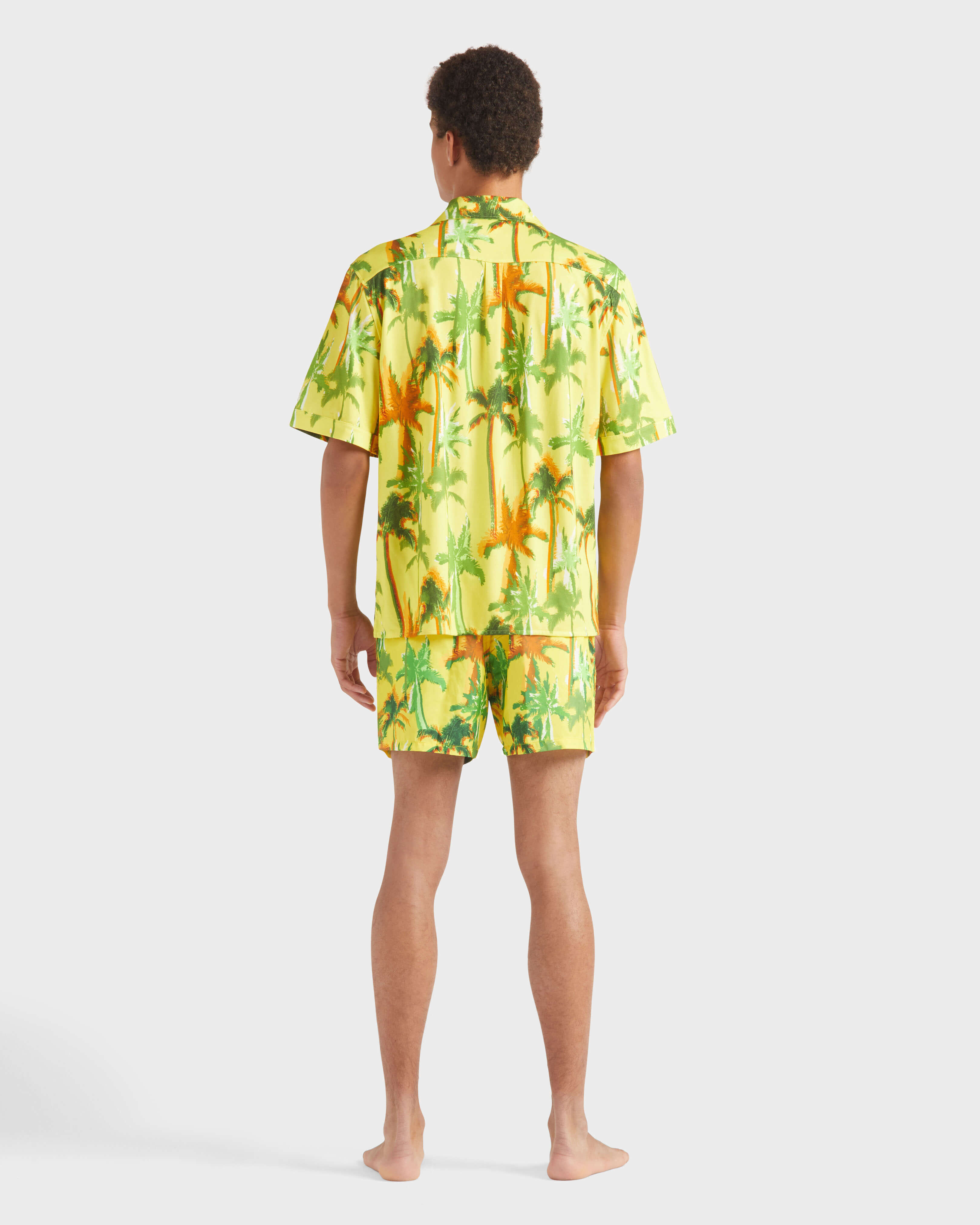 Men Cotton Shirt Palms Offset SUN backworn view