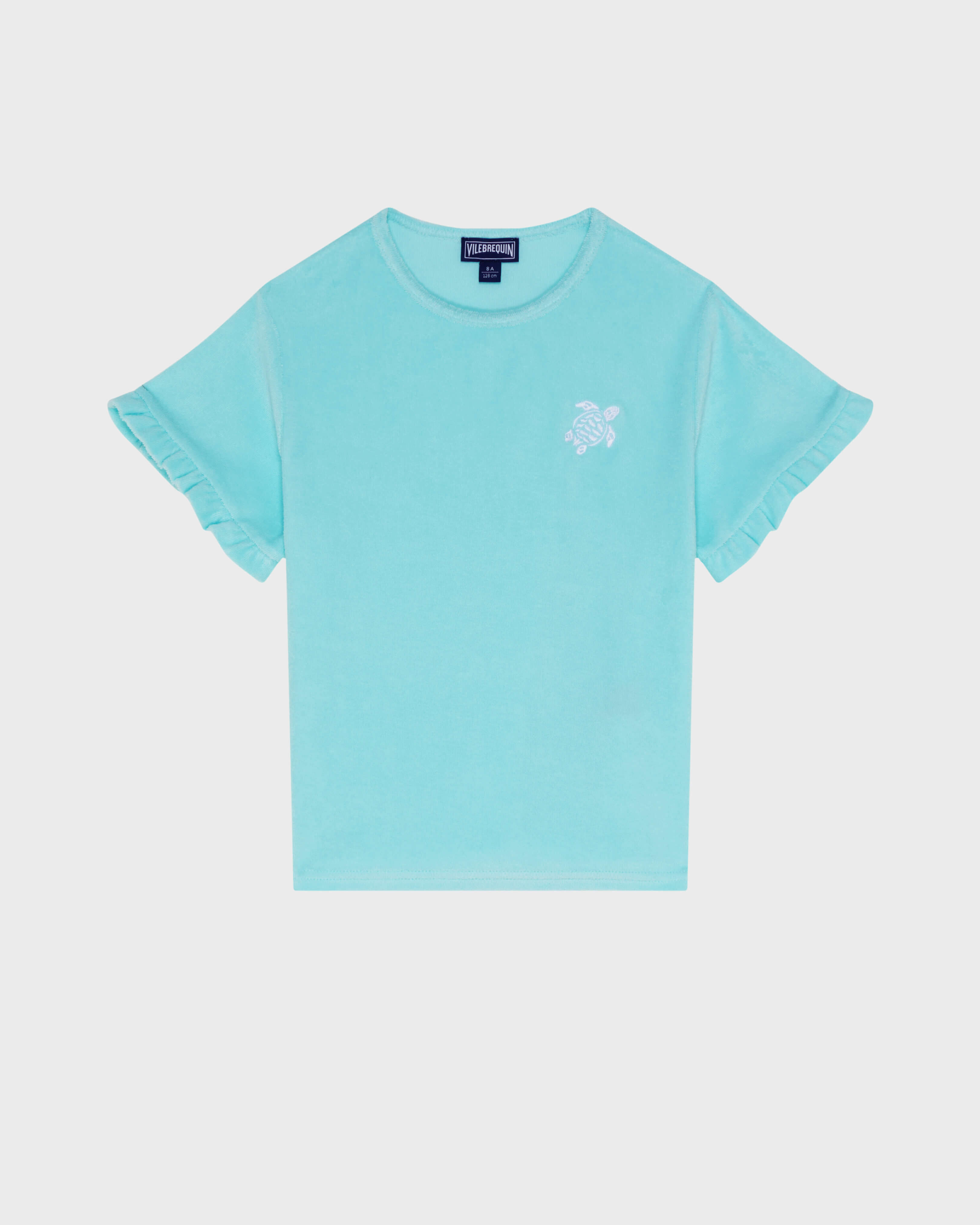 T-shirt en éponge fille Tortue brodée OXYGENE front view