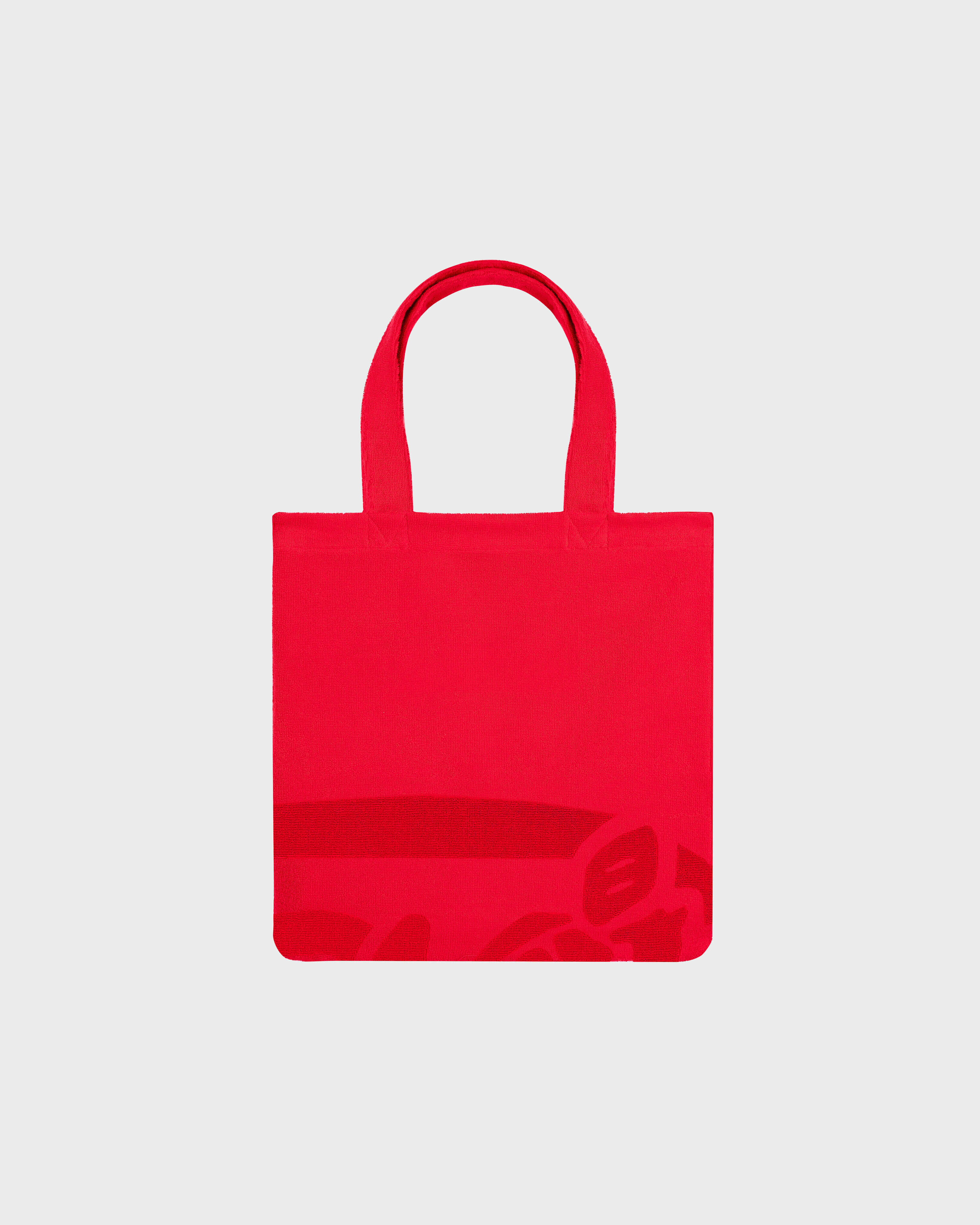 Strandtasche aus Bio-Baumwolle für Damen – Vilebrequin x Ines de la Fressange MOHNROT back view