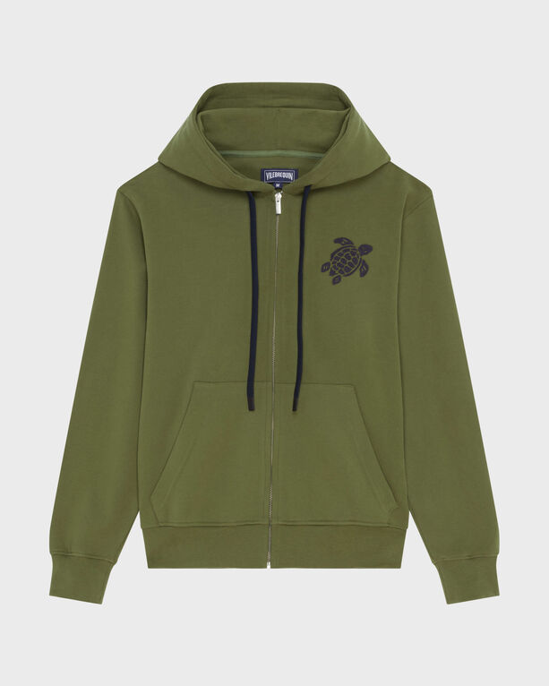 Vilebrequin - Baumwoll-cardigan Mit Durchgehendem Reißverschluss Und Großer Schildkrötenstickerei Für Herren - Sweatshirt - Malanti - Grün - Größe XL Vilebrequin - Baumwoll-cardigan Mit Durchgehendem Reißverschluss Und Großer Schildkrötenstickerei Für Herren - Sweatshirt - Malanti - Grün - Größe XL