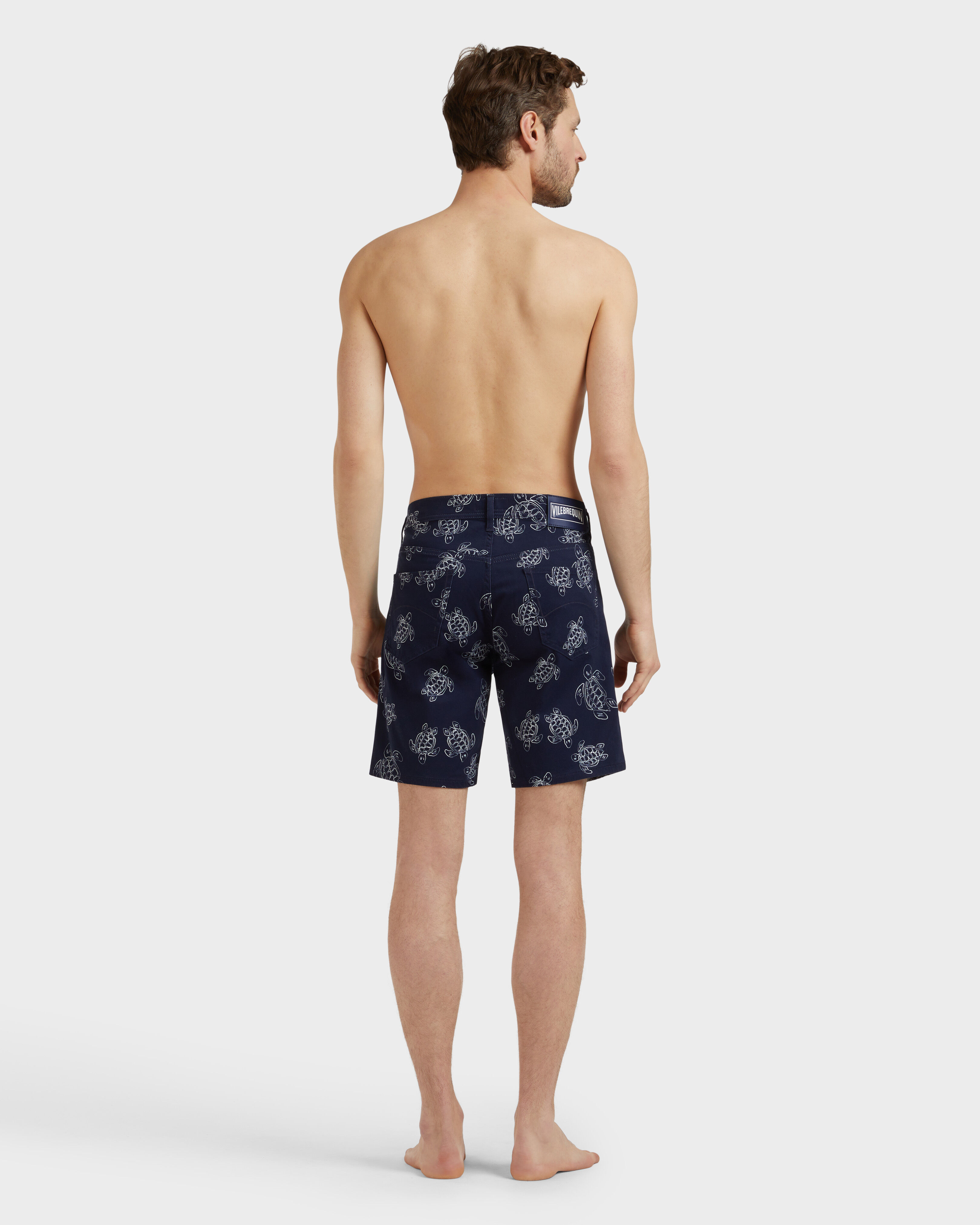 Men Bermuda Shorts Ronde Des Tortues NAVY backworn view