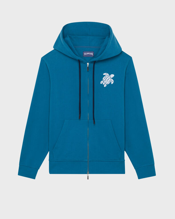 Vilebrequin - Baumwoll-cardigan Mit Durchgehendem Reißverschluss Und Großer Schildkrötenstickerei Für Herren - Sweatshirt - Malanti - Blau - Größe L Vilebrequin - Baumwoll-cardigan Mit Durchgehendem Reißverschluss Und Großer Schildkrötenstickerei Für Herren - Sweatshirt - Malanti - Blau - Größe L