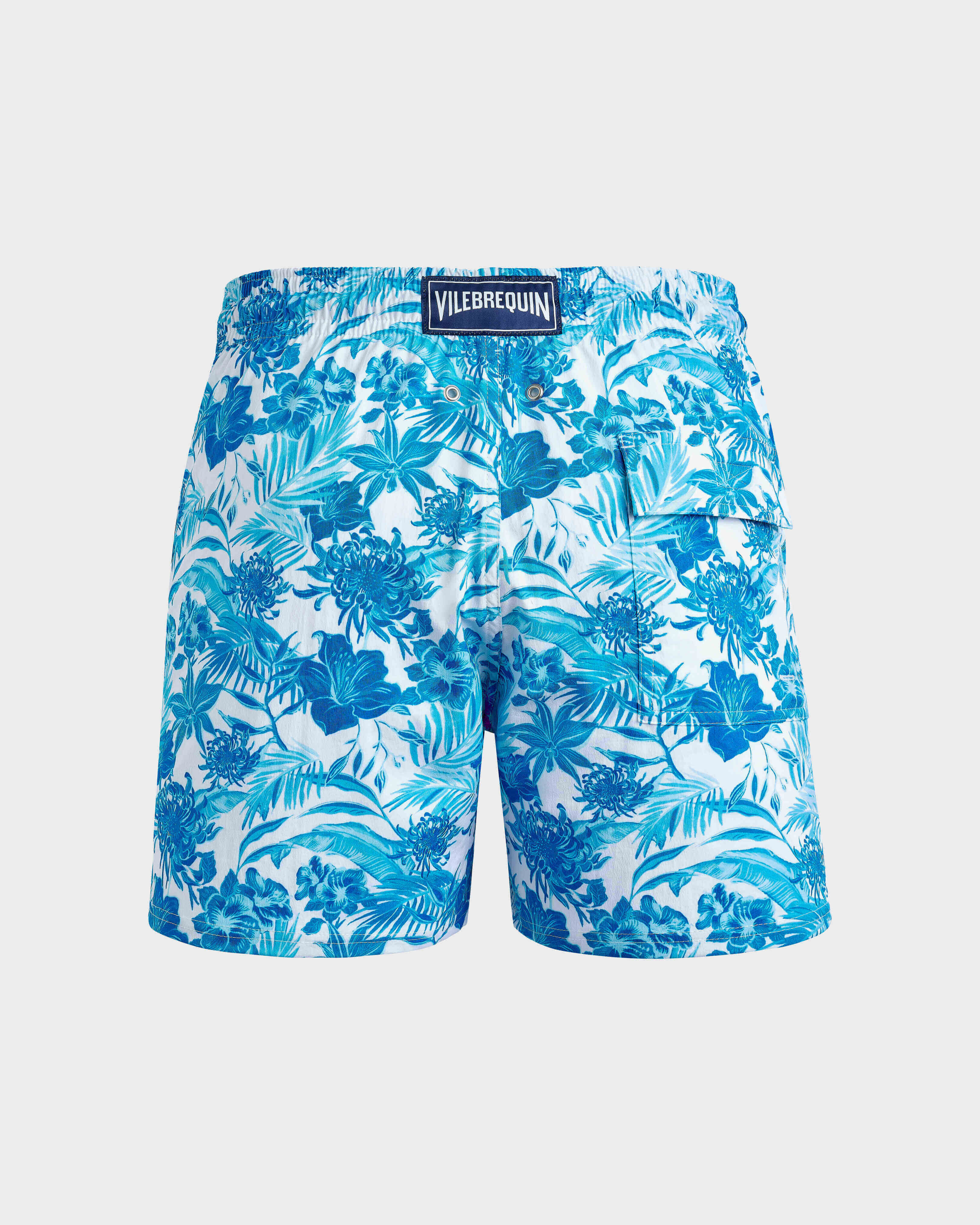 Maillot de bain court stretch homme Tahiti Flowers BLANC back view