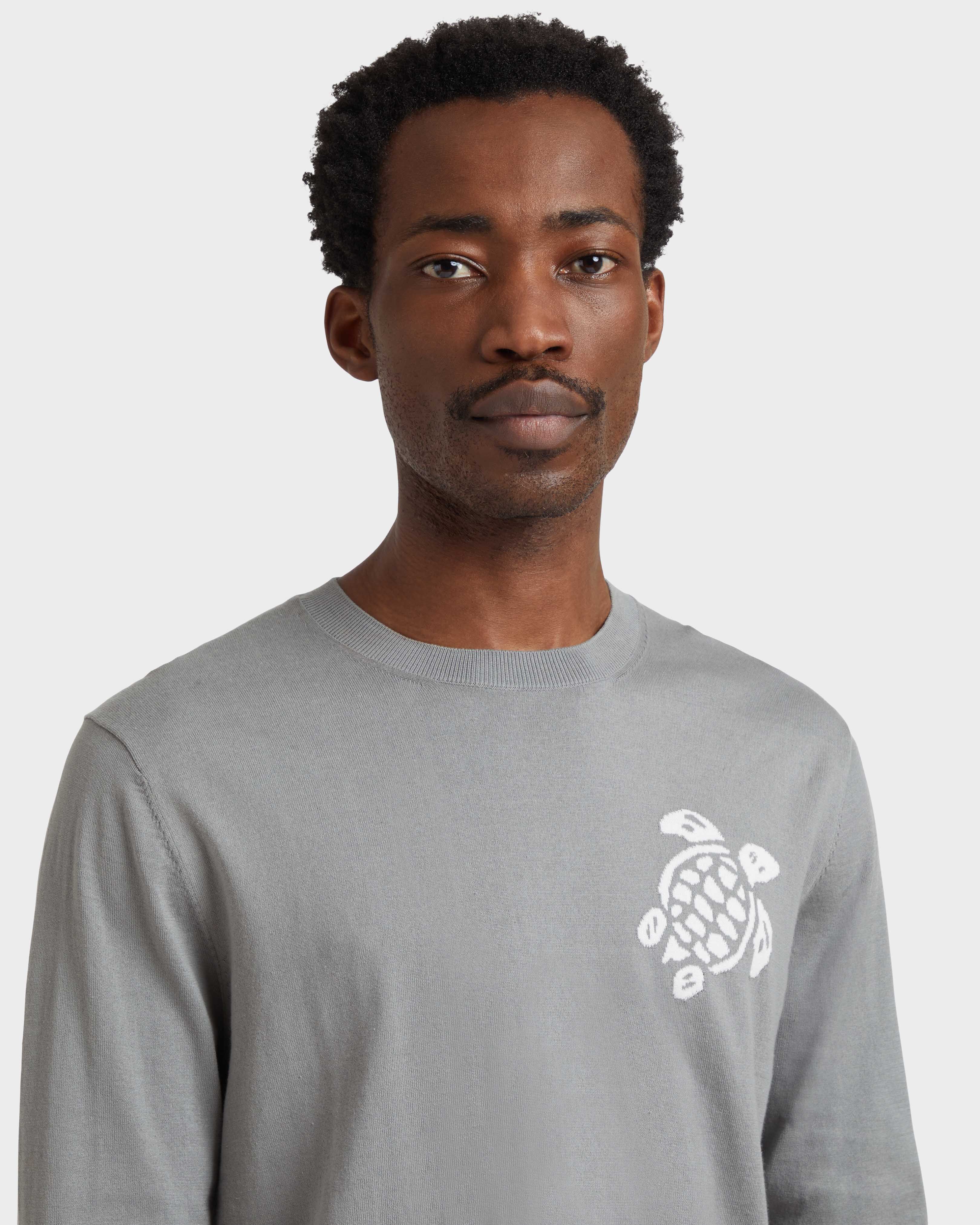 Men Cotton Sweater Turtle HEATHER GREY supp2 view