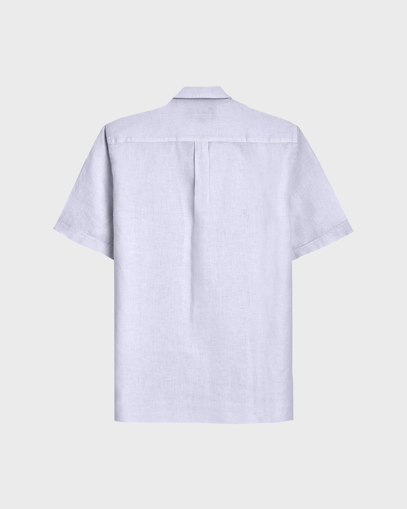 Camicia bowling uomo in lino tinta unita BIANCO back view