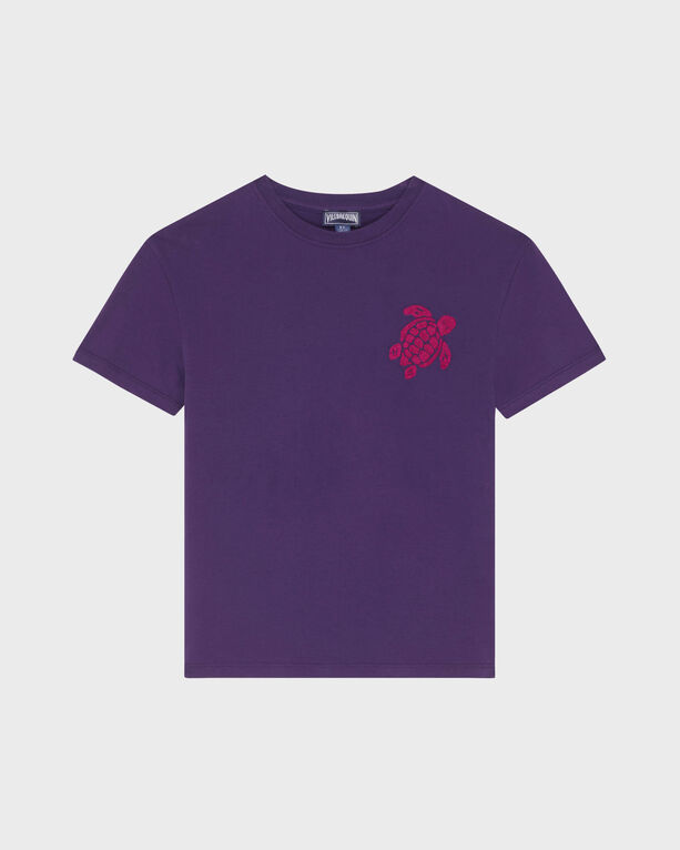Vilebrequin - T-shirt Aus Bio-baumwolle Mit Aufgestickter Schildkröte Für Jungen - T-shirt - Gabin - Violett - Größe 12