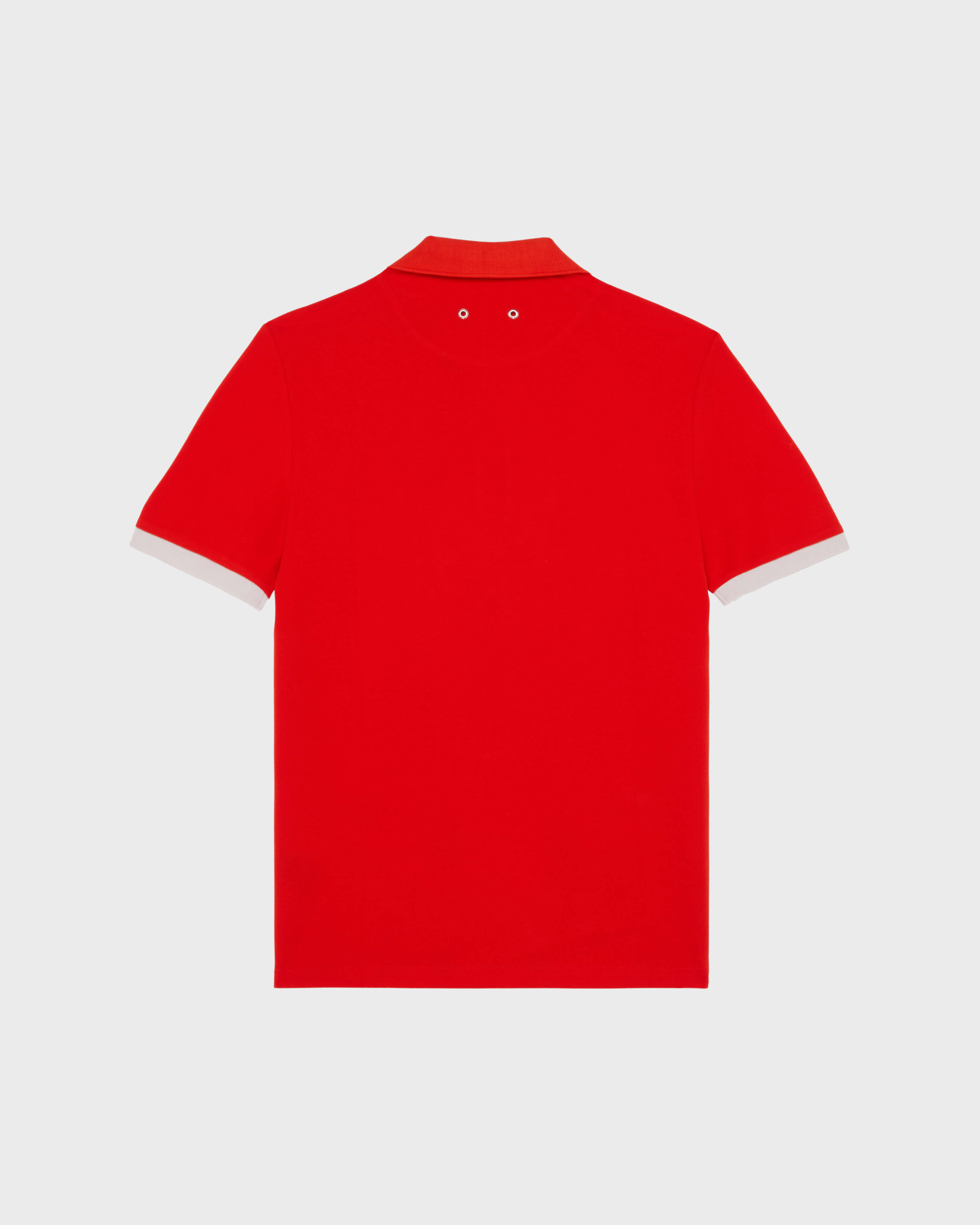 Men Organic Cotton Pique Polo Shirt Solid PETALE / PINK back view