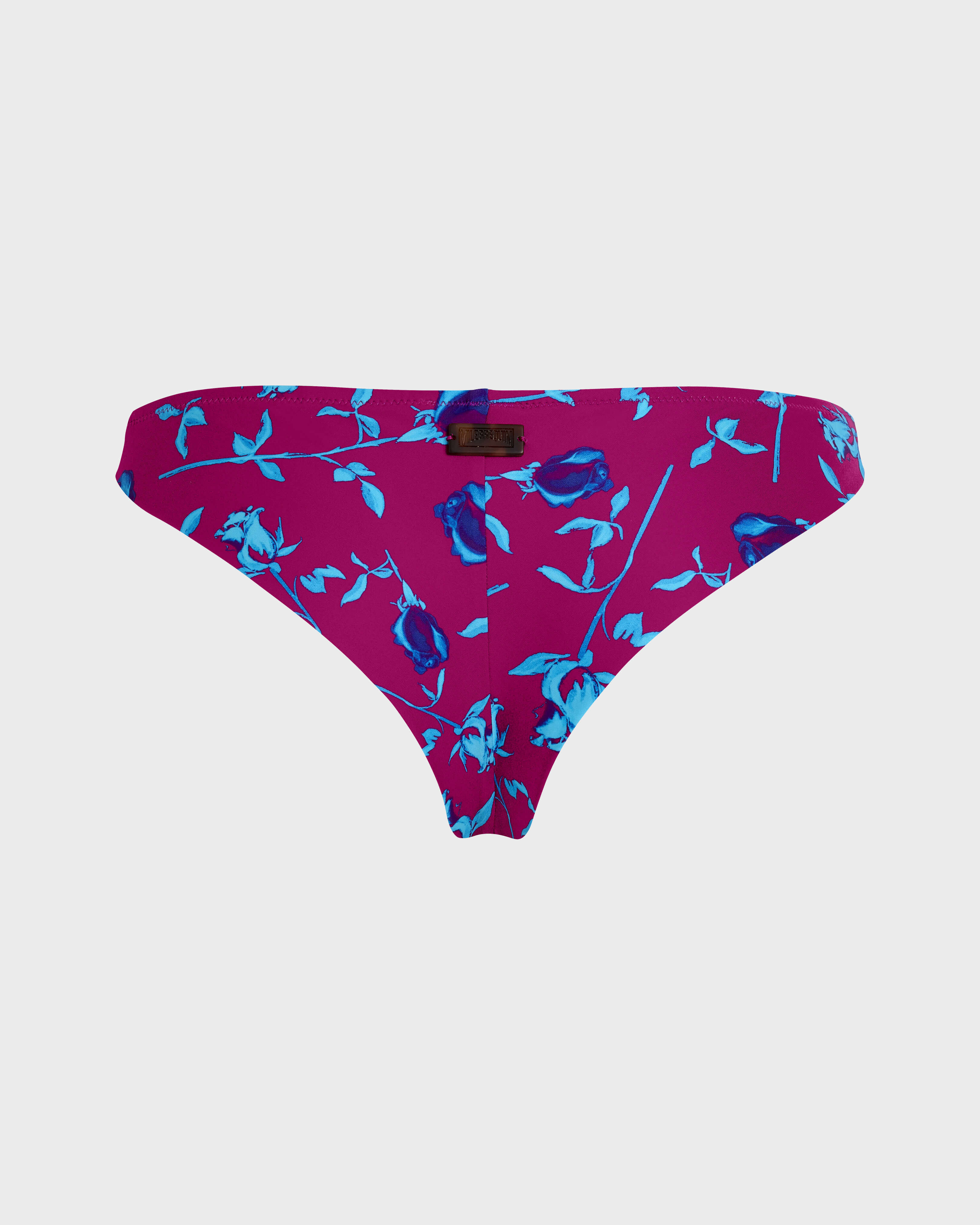Bas de maillot de bain tanga femme Roses POURPRE back view