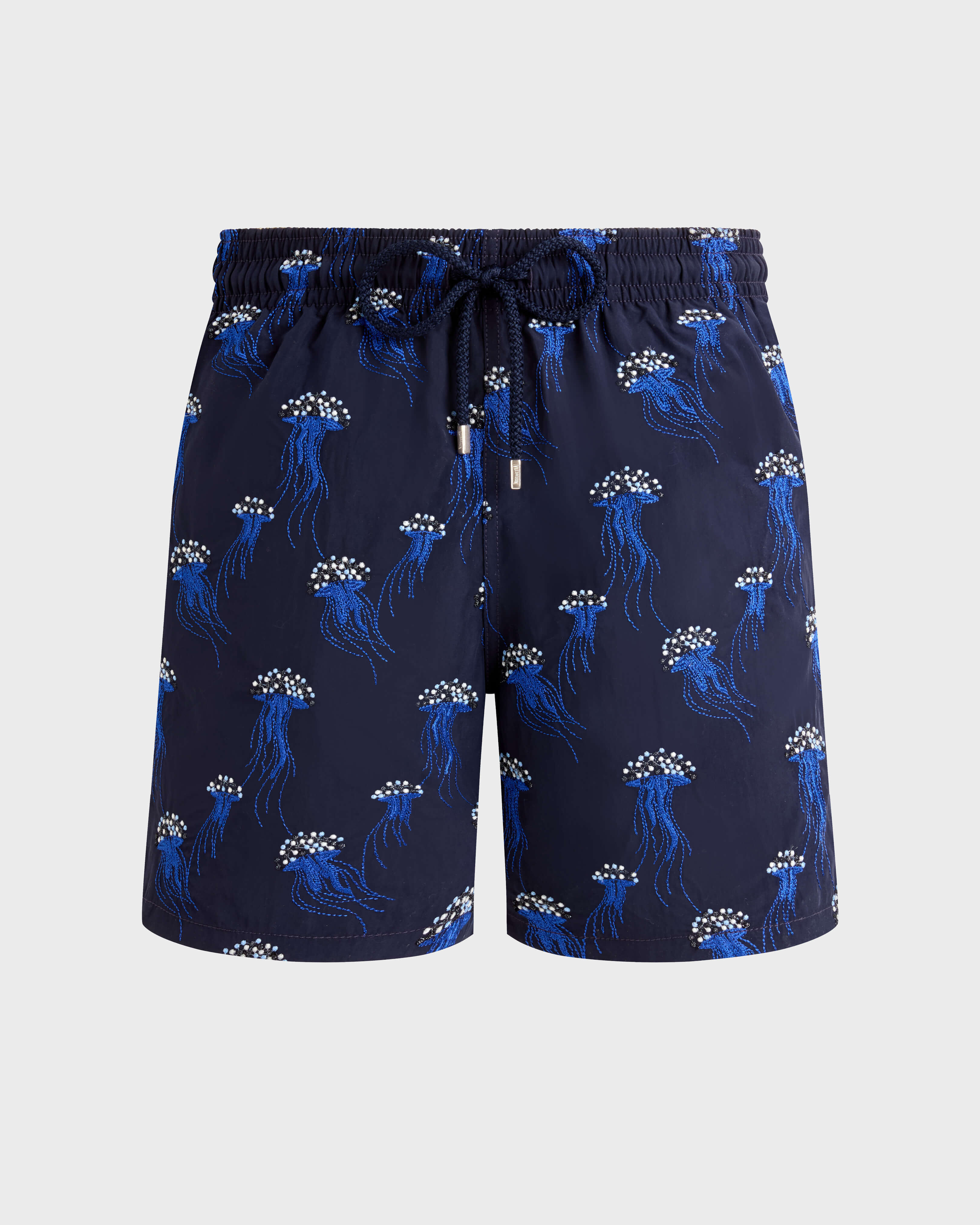 Bestickte Herren-Badehose Quallen - Collection Limited MARINEBLAU front view