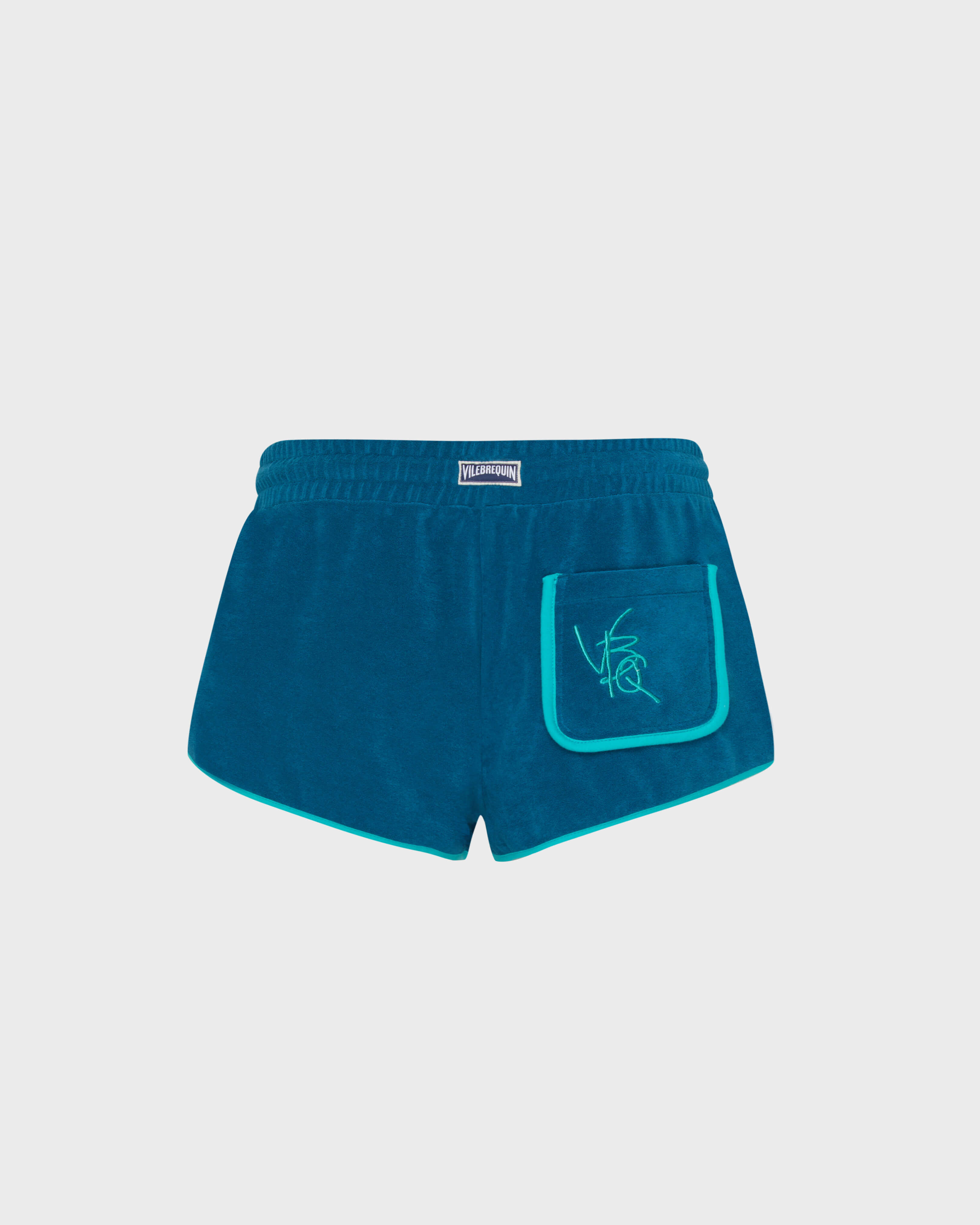 Women Terry Shorts VBQ Line PEACOCK back view