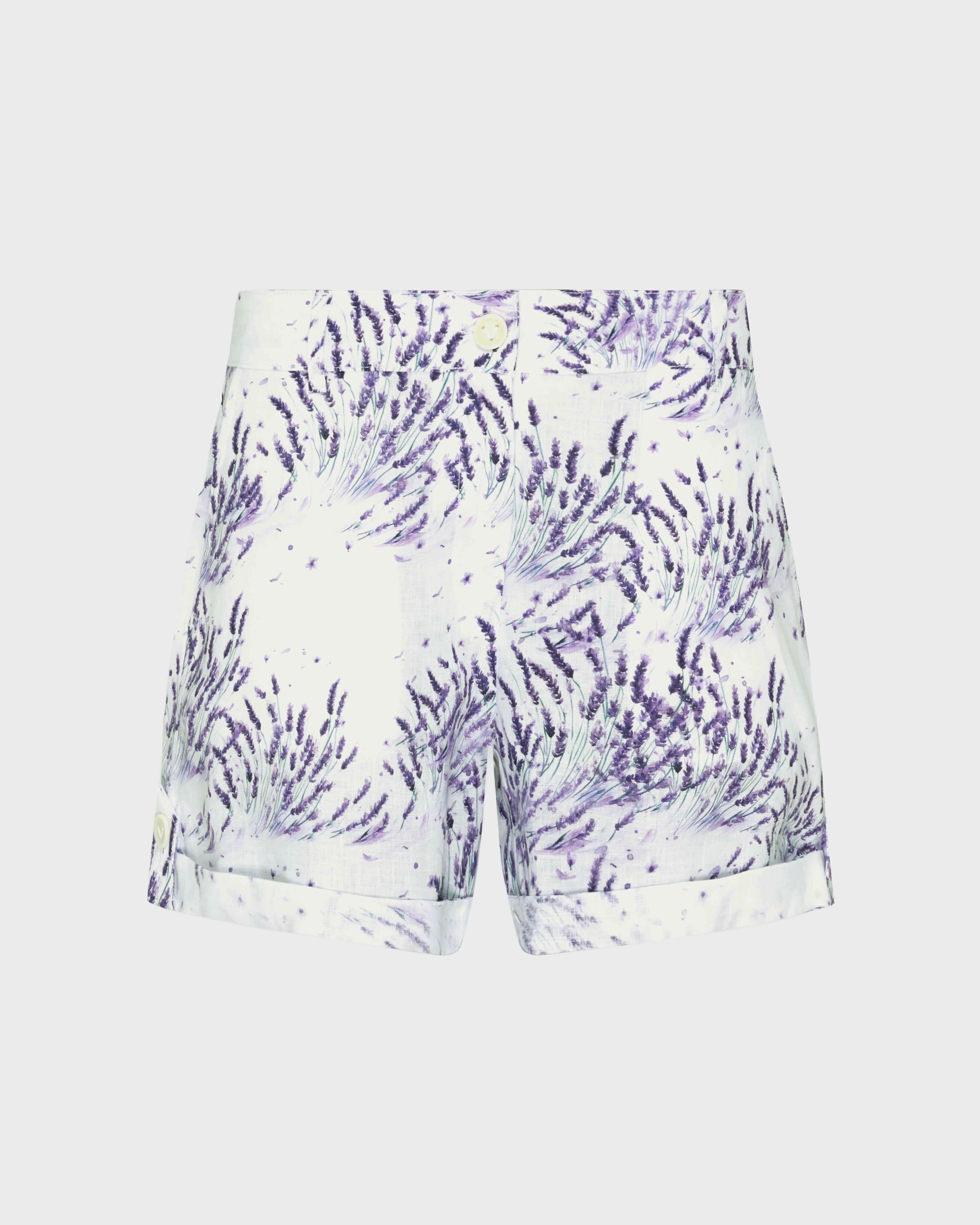 Lavender Bermudashorts aus Leinen für Damen WEISS front view