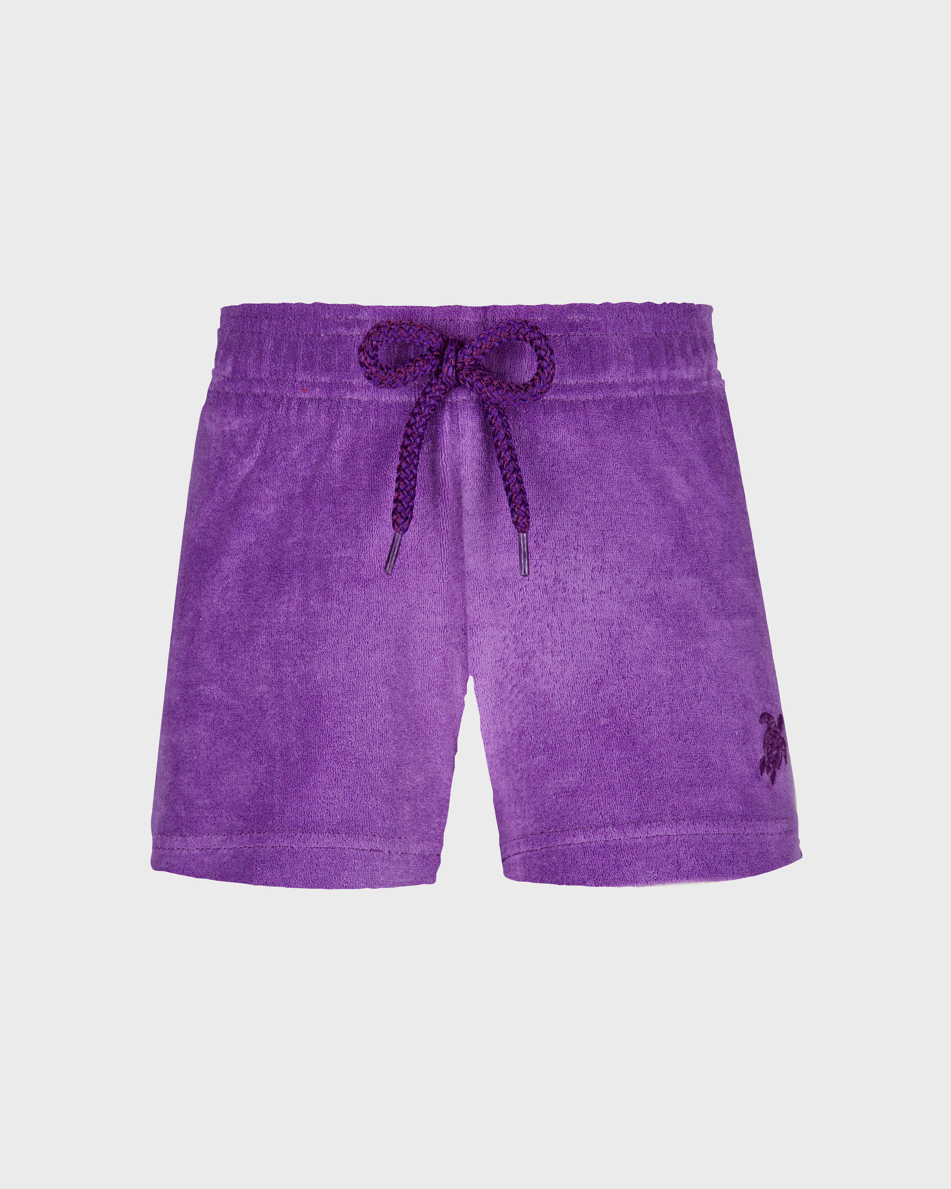 Girls Swim Short Terry Cloth Solid ORCHID front view