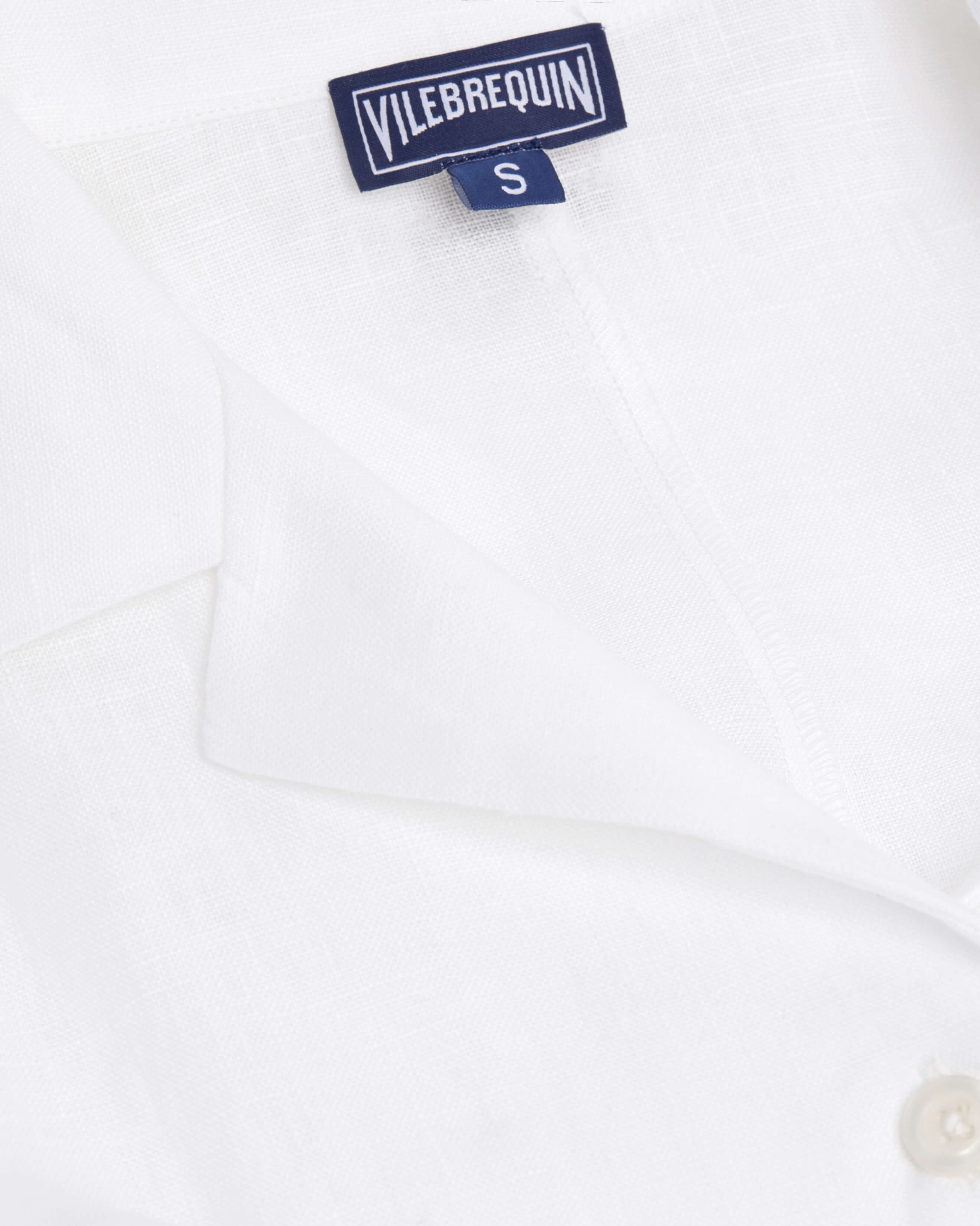 Langes Solid Leinen-Hemdkleid für Damen WEISS supp4 view