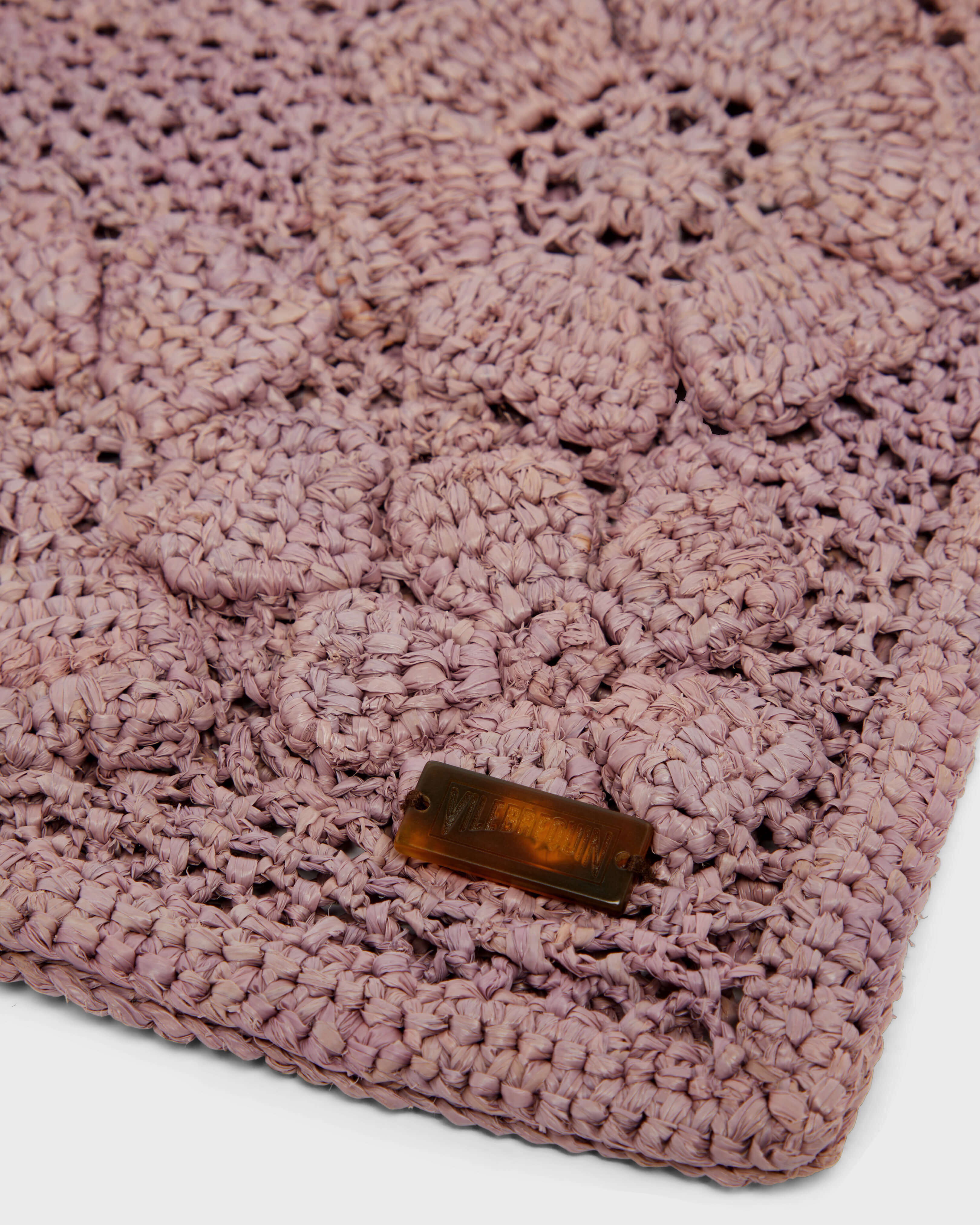 Women Raffia Pouch PETALE / PINK back view