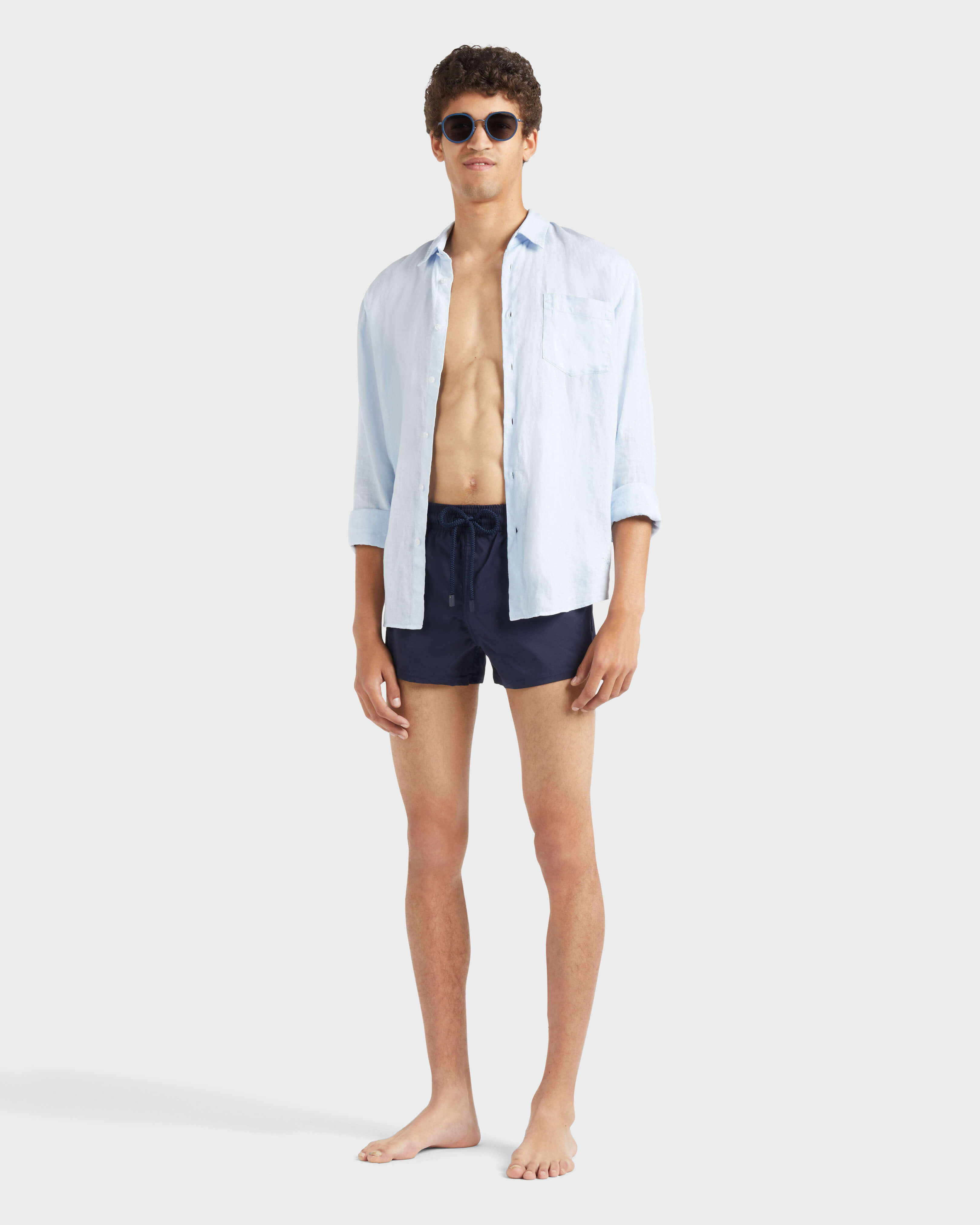 Men Swimwear Short and Fitted Stretch Solid NAVY supp1 view