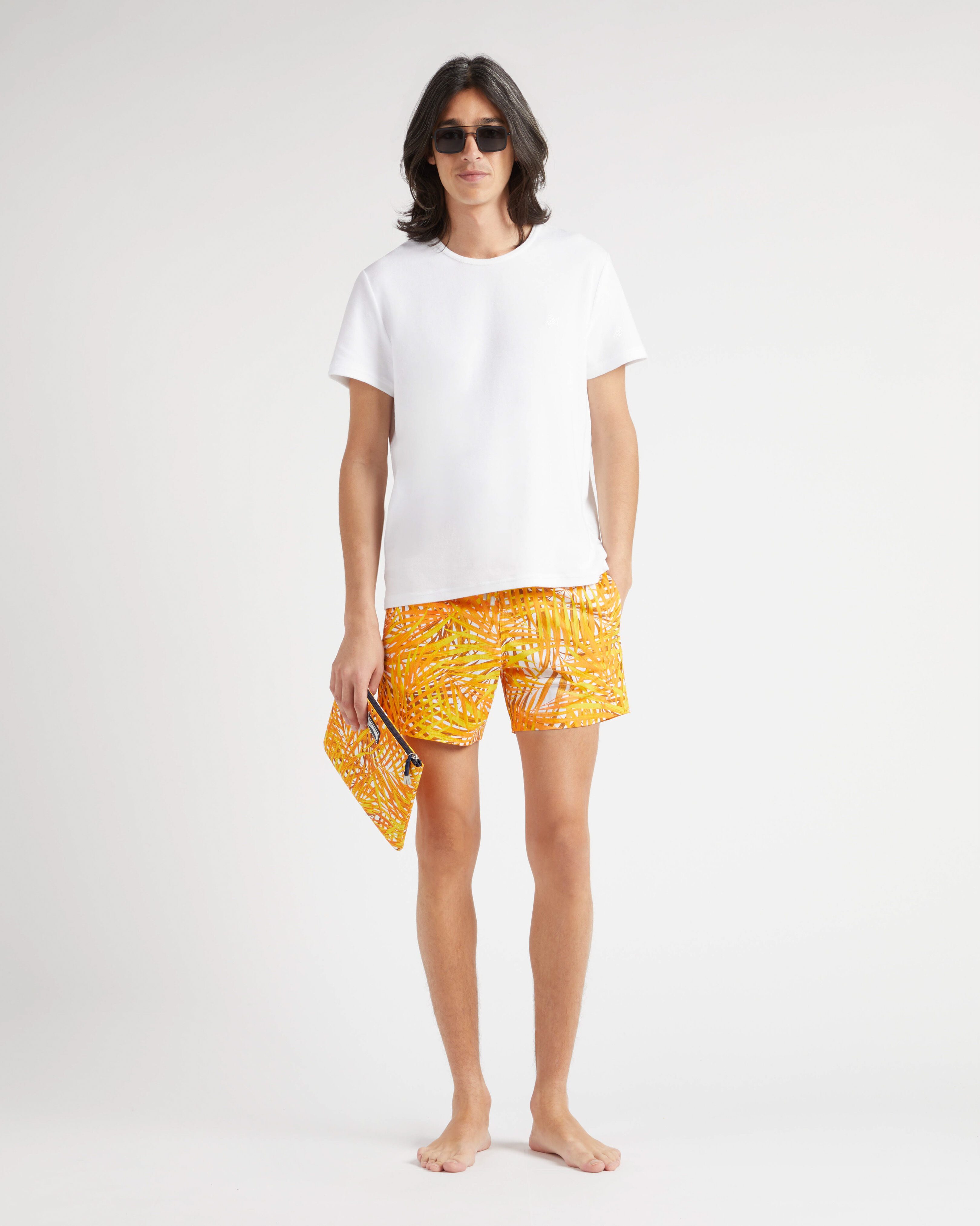 Men Stretch Short Swim Shorts Palm Leaves MANGO supp1 view