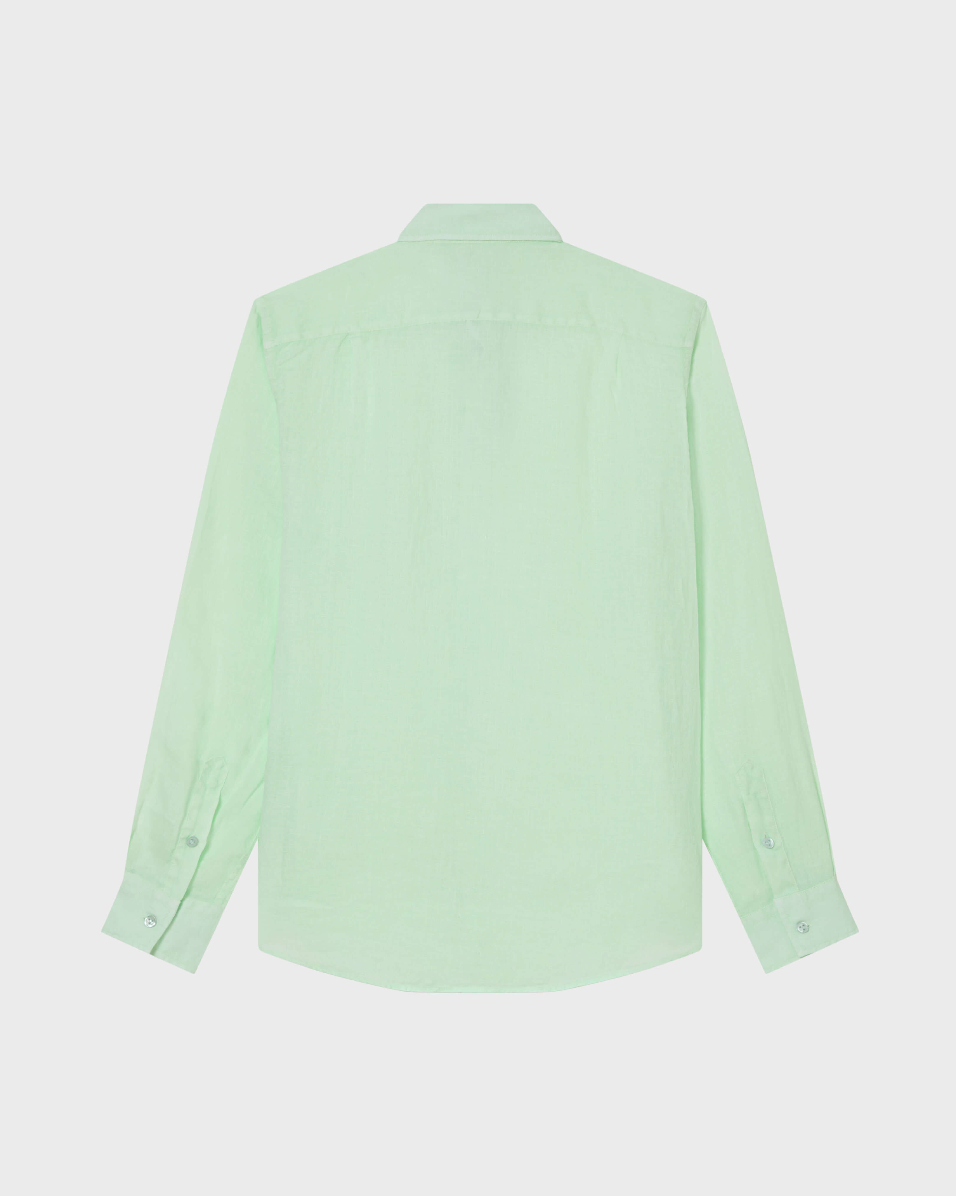 Men Linen Mineral Dye Shirt JADE back view