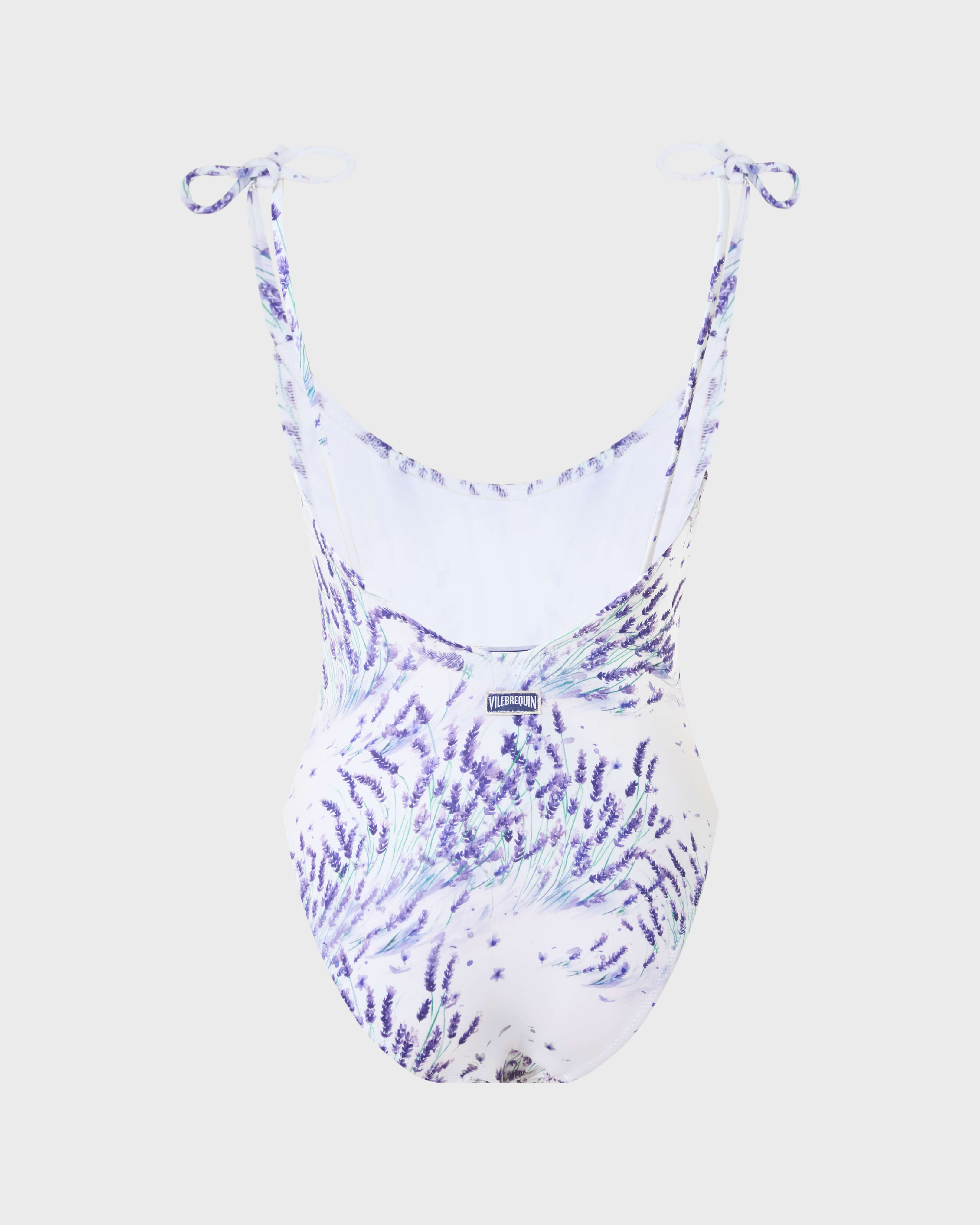 Girls One-piece Swimsuit Lavender WHITE back view