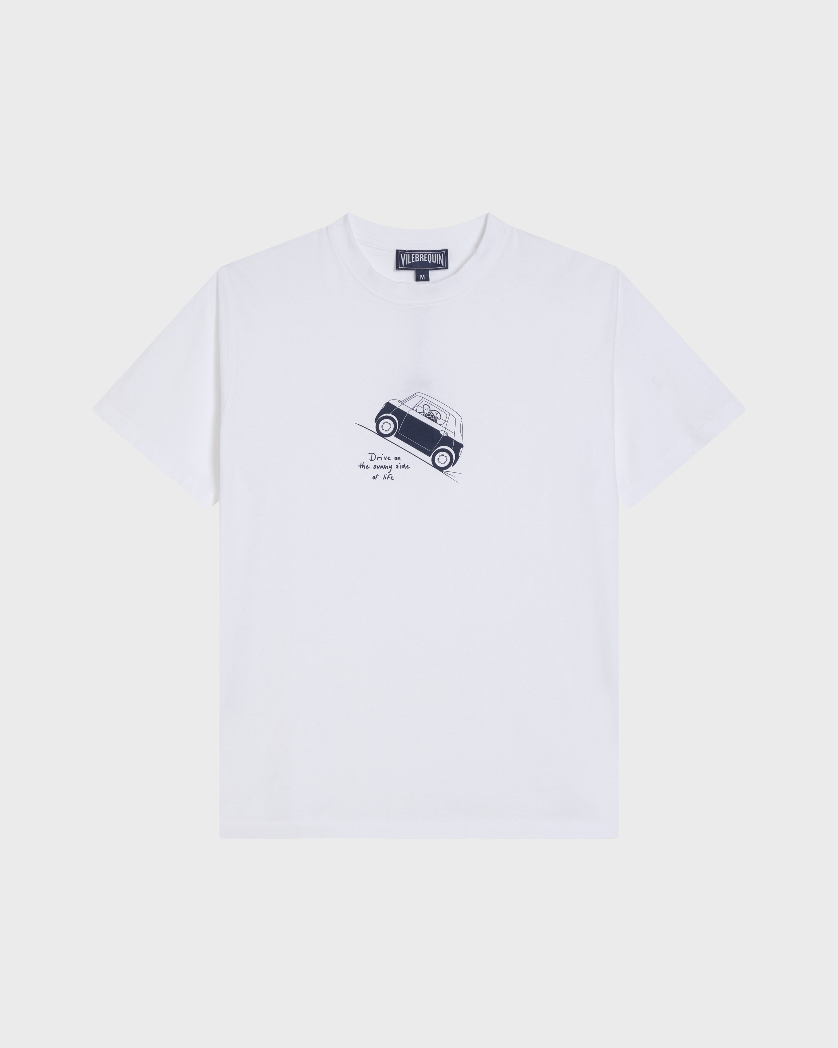 Camiseta de algodón orgánico Sunny Topolino - Vilebrequin x Fiat para hombre BLANCO front view