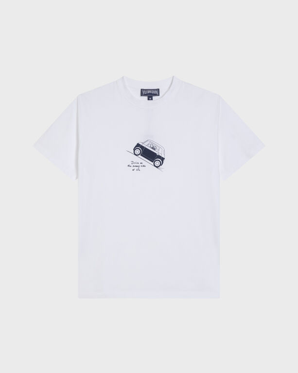 Vilebrequin - Men Organic Cotton Light Jersey T-shirt Sunny Topolino - Vilebrequin X Fiat - Tee Shirt - Partisol - White - Size L