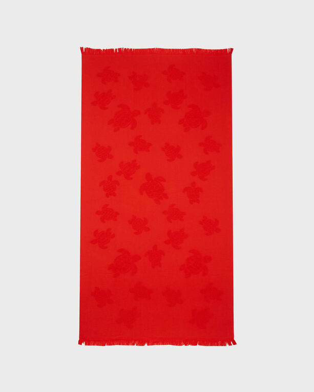 Vilebrequin - Strandtuch Aus Bio-baumwolle Schildkröten-jacquard - Strandtuch - Santah - Rot - Größe OSFA