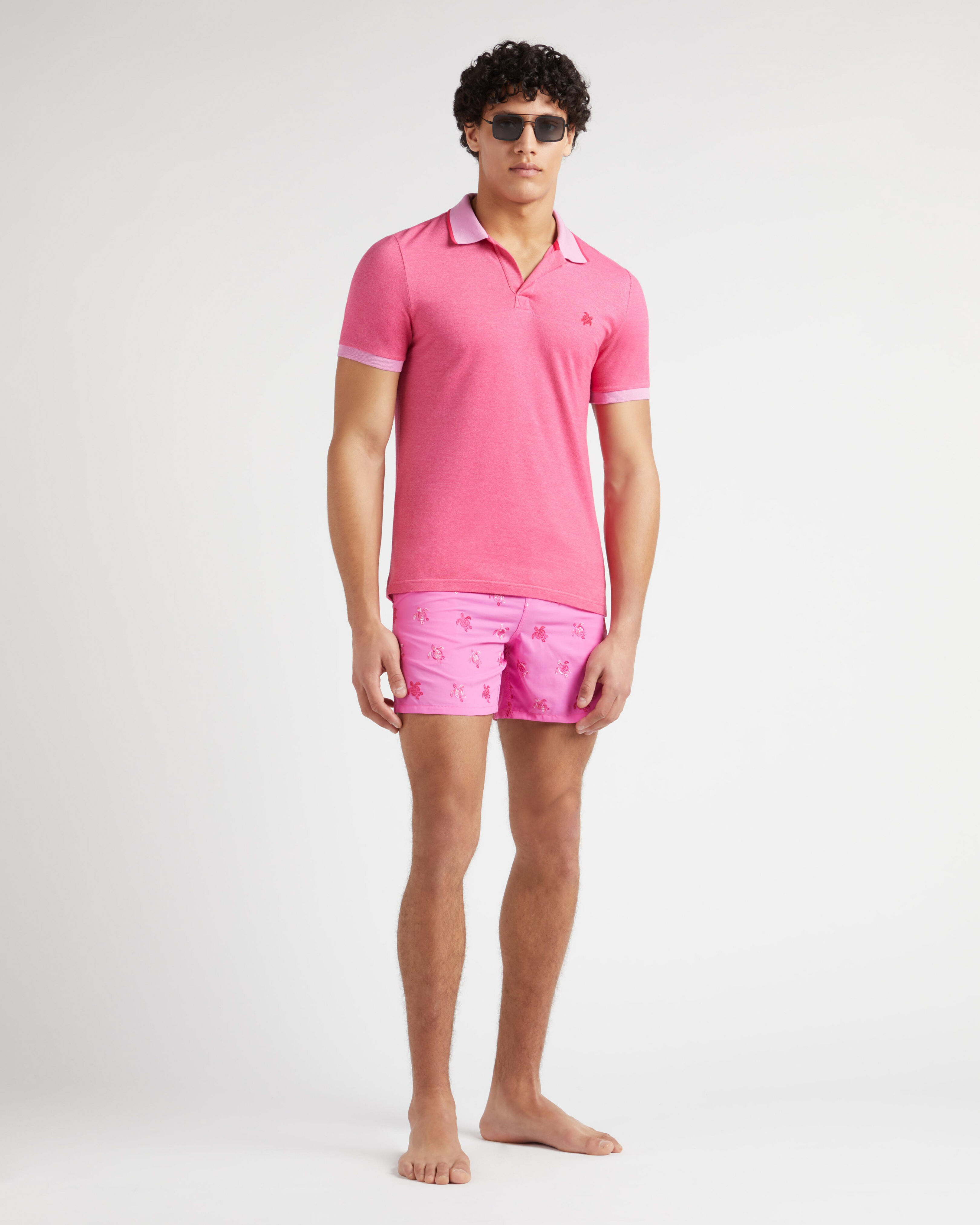 Men Swim Trunks Embroidered Micro Ronde des Tortues Diagonale - Limited Edition OLEANDER supp1 view