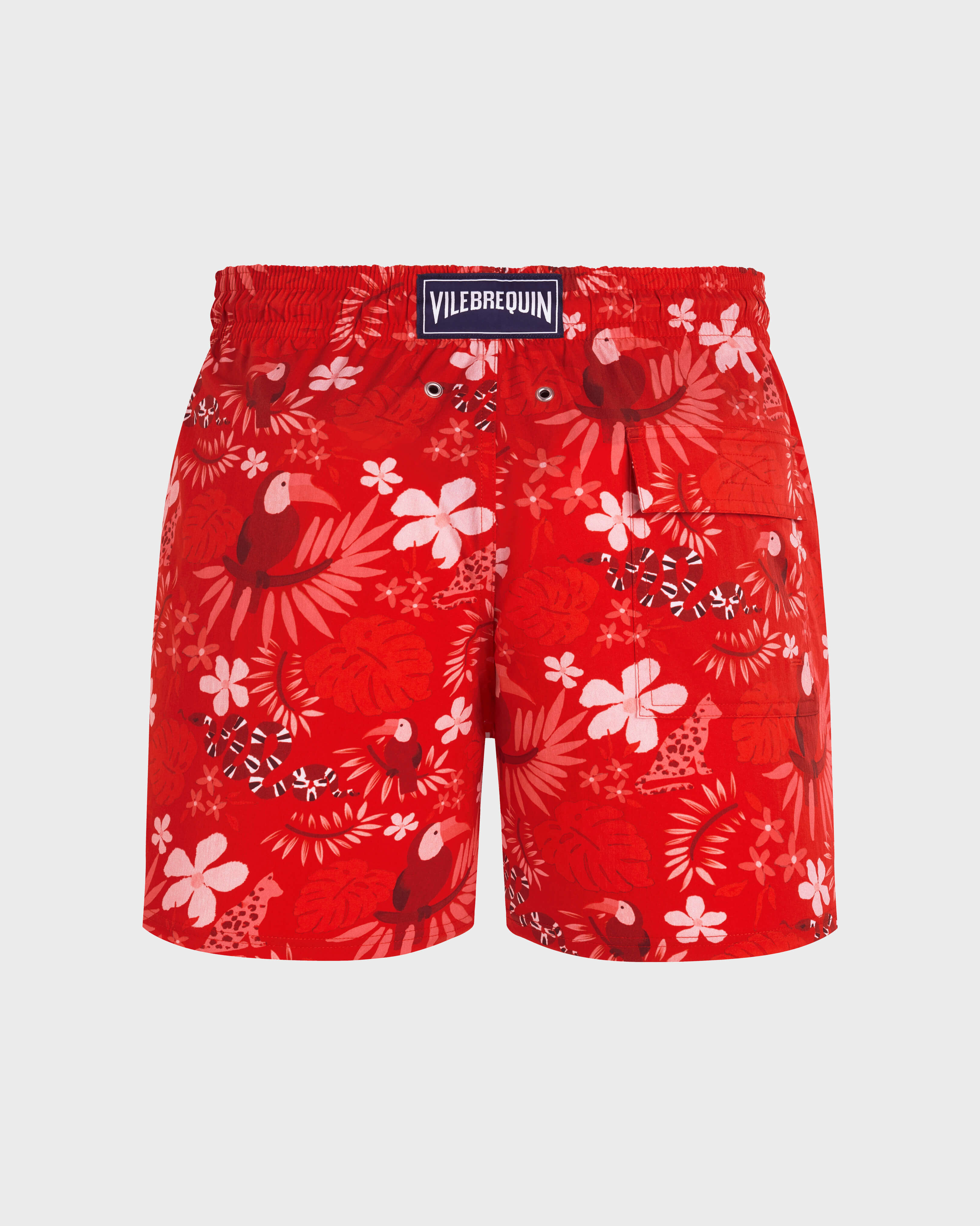 Kurze Papel de Embrulho Stretch-Badeshorts für Herren MOHNROT back view
