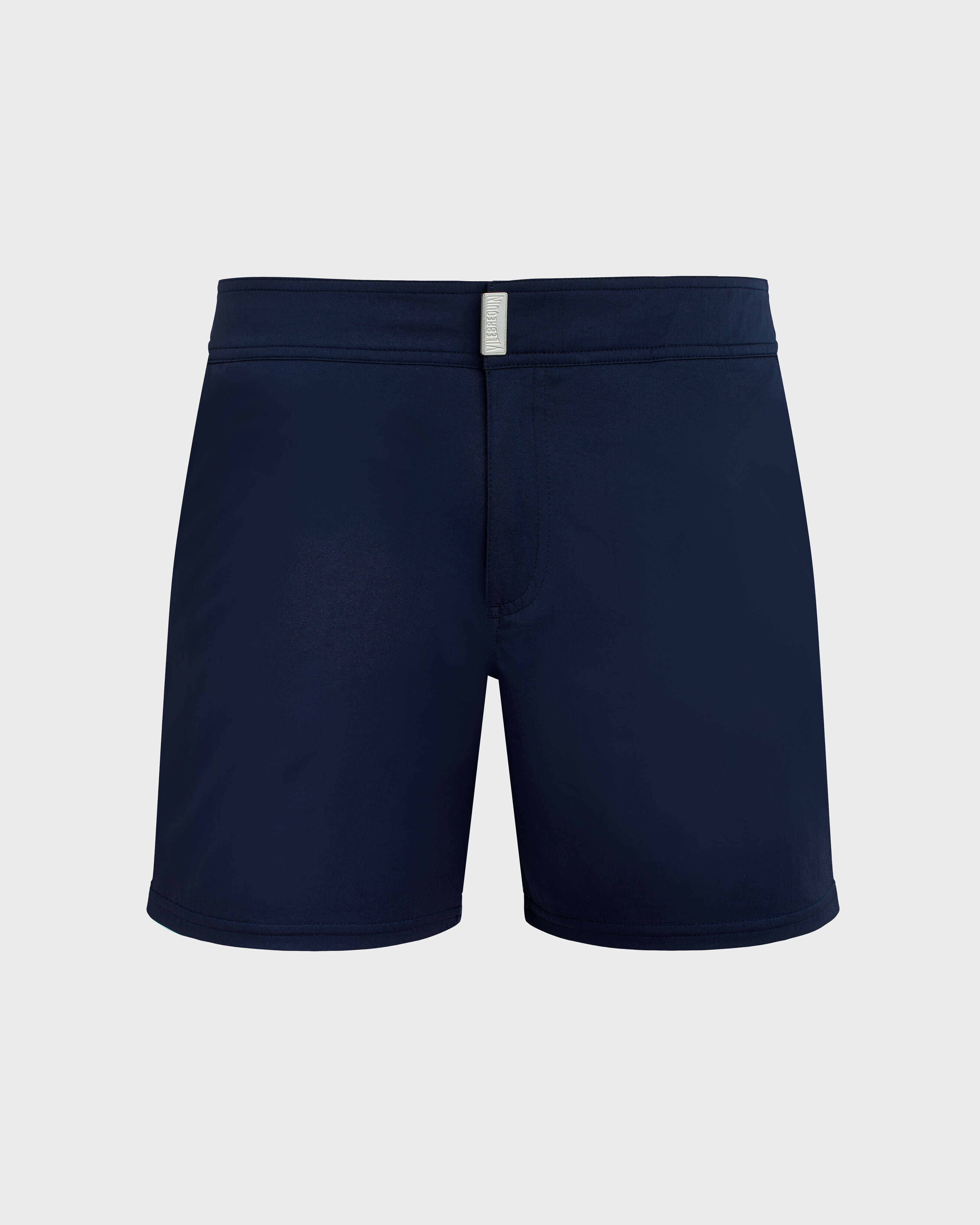 Solid Stretch-Badeshorts mit flachem Bund für Herren MARINEBLAU front view