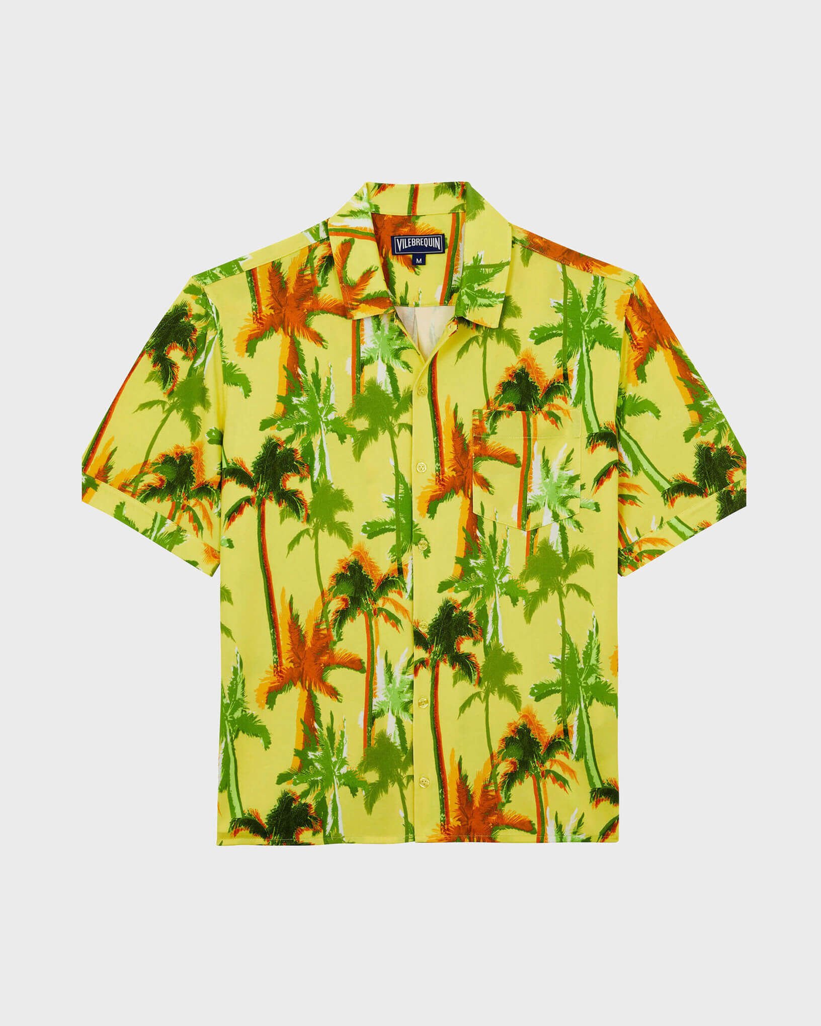 Men Cotton Shirt Palms Offset SUN front view