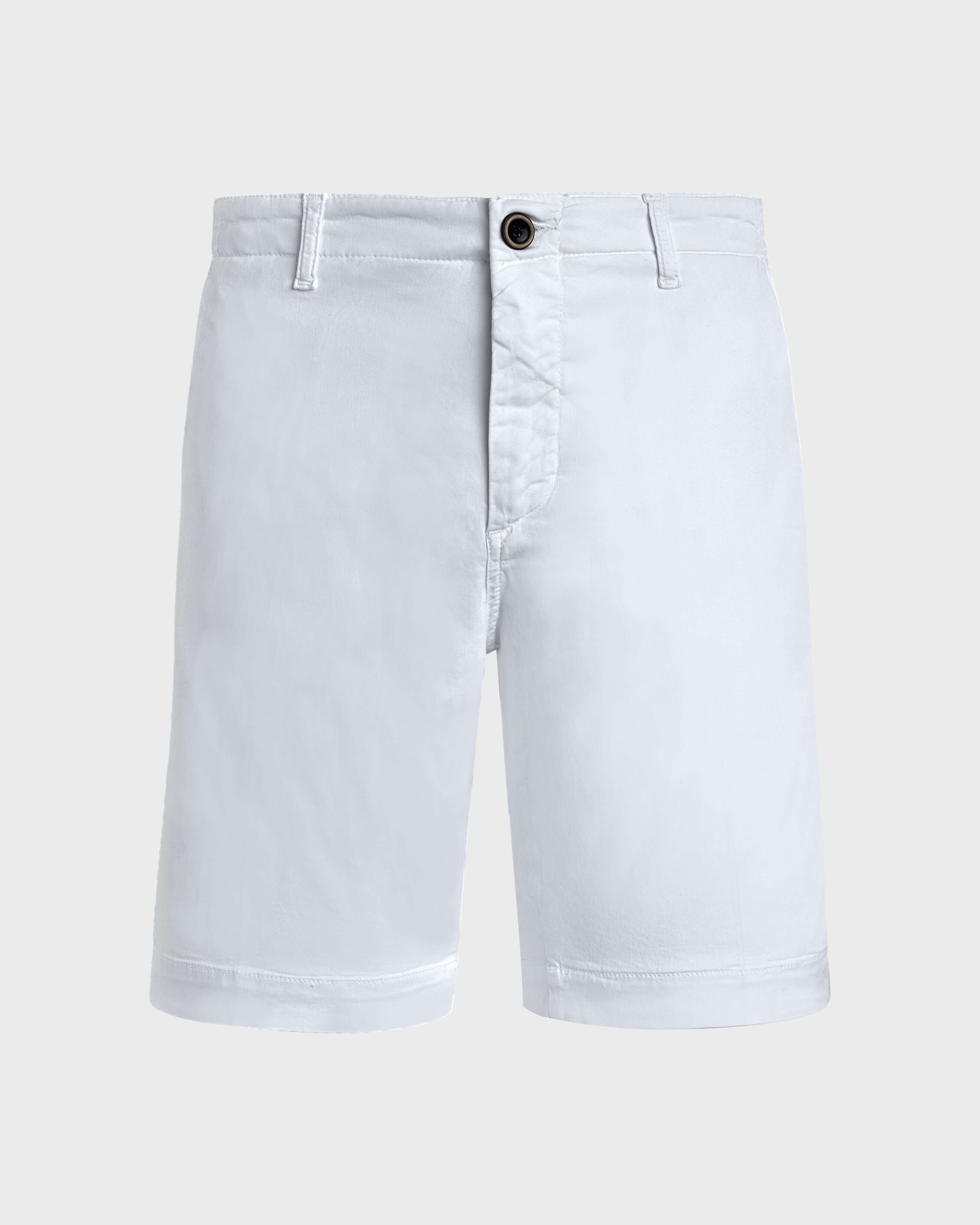 Men Tencel Cotton Bermuda Shorts Solid WHITE front view