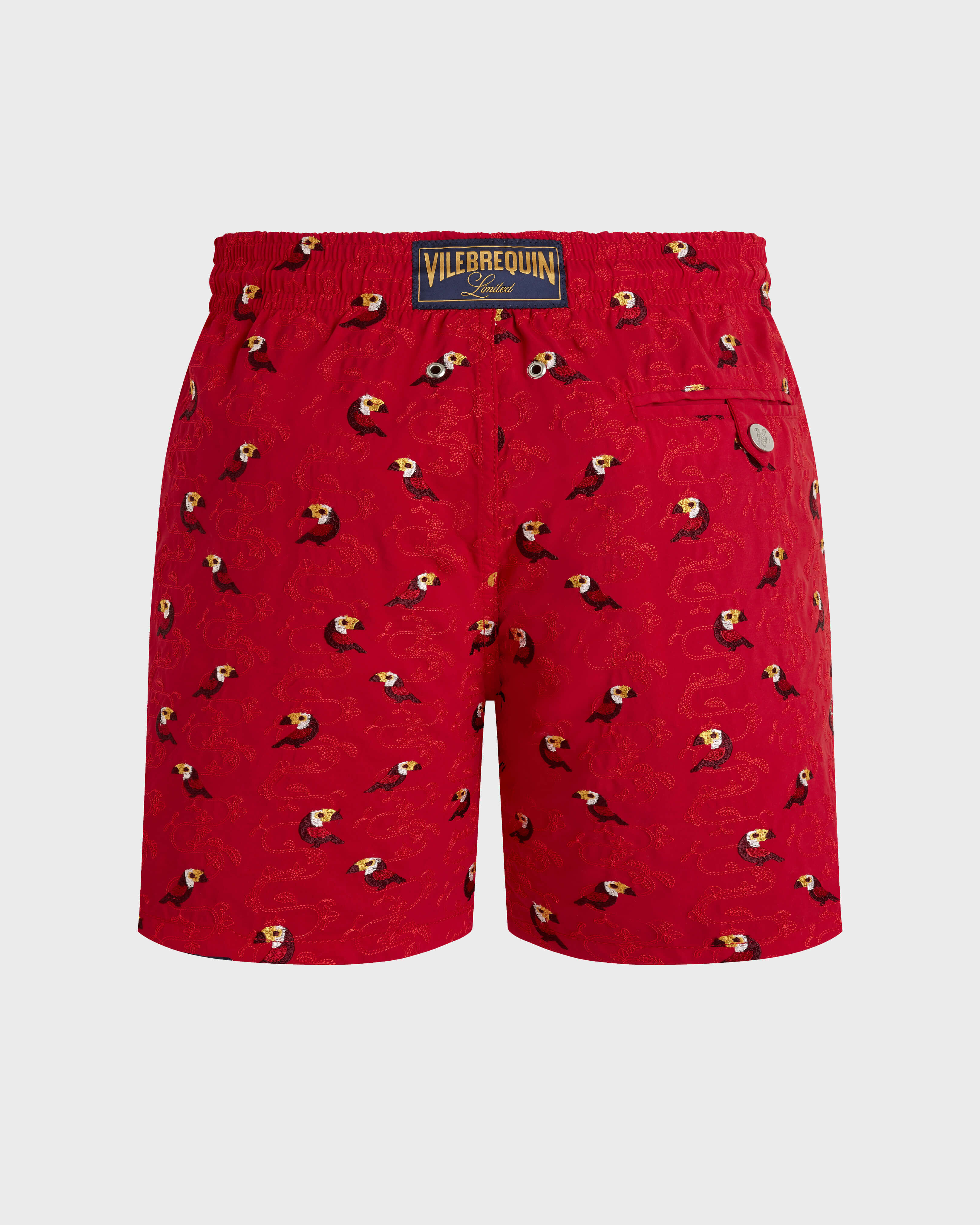 Pantaloncini mare uomo ricamati Toucana - Edizione limitata LIPSTICK back view