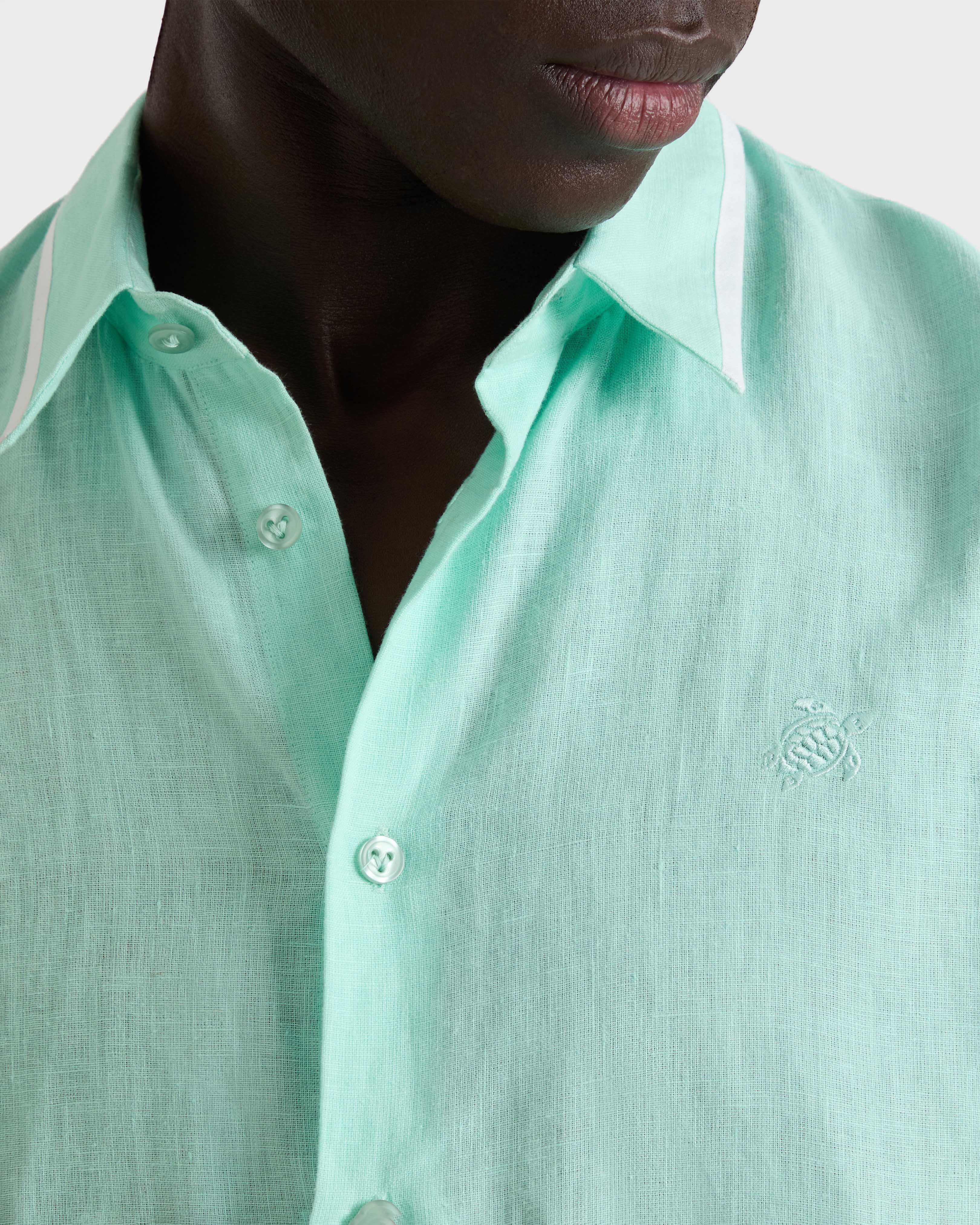 Camisa de lino de color liso para hombre CARIBBEAN supp1 view