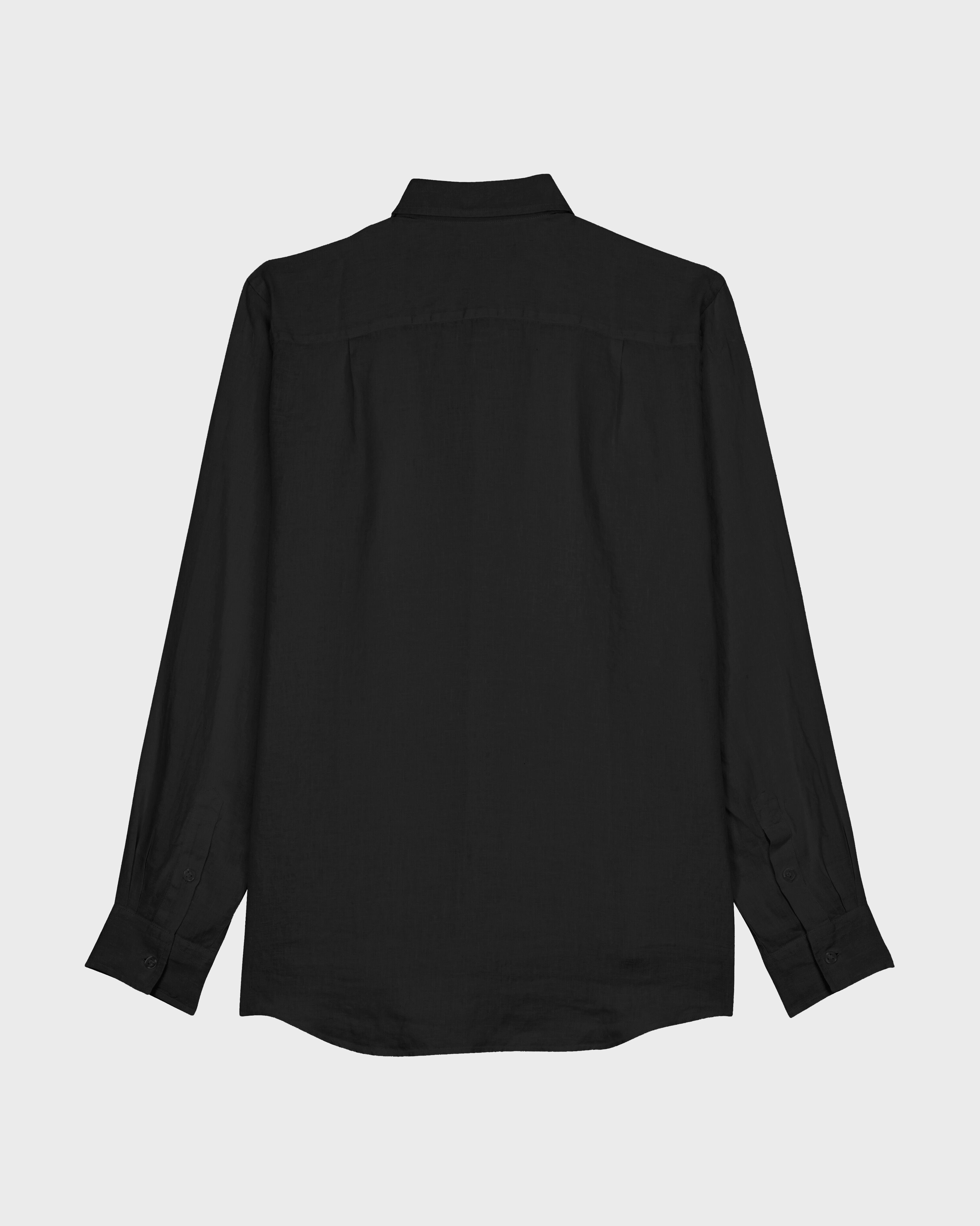 Chemise en lin homme unie NOIR back view