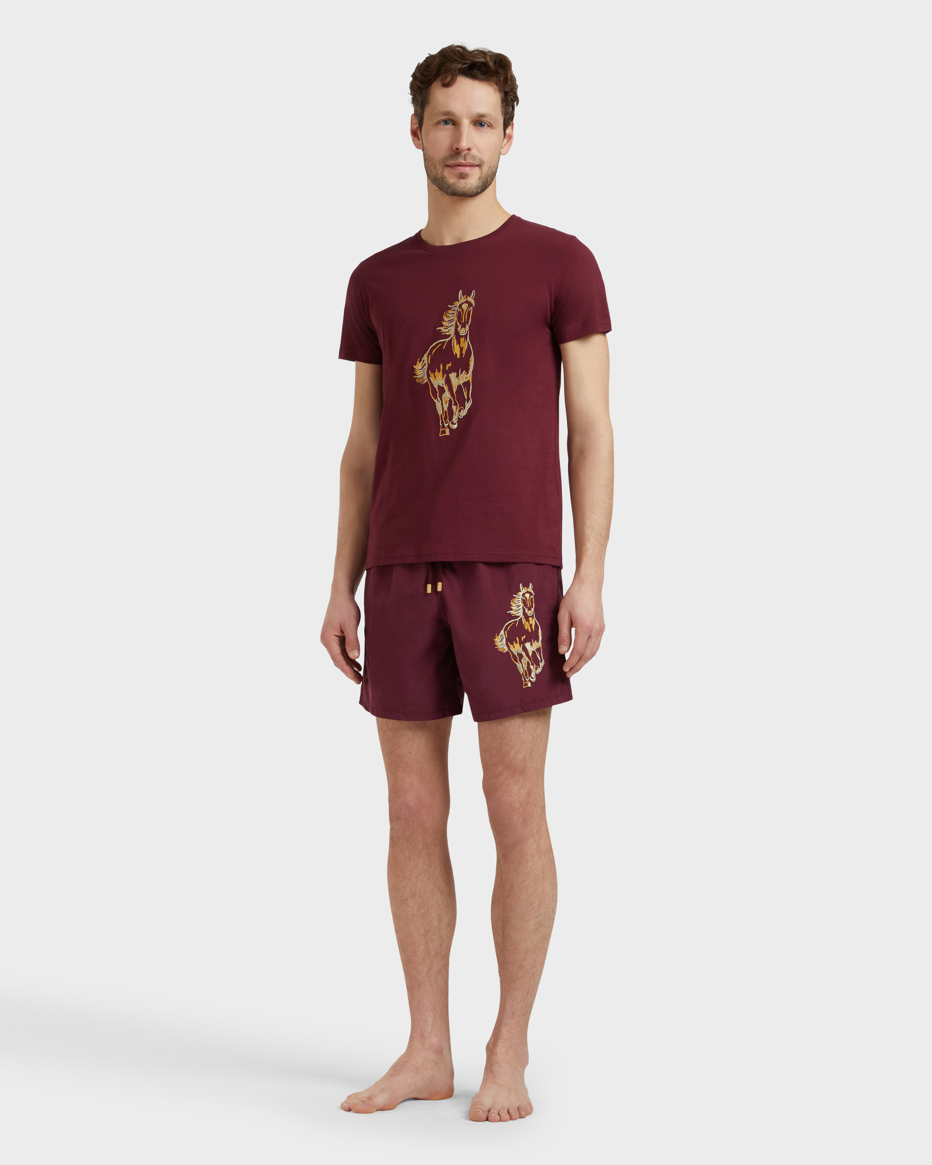 Placed Year Of The Horse T-Shirt aus Bio-Baumwolle für Herren BACCHUS frontworn view