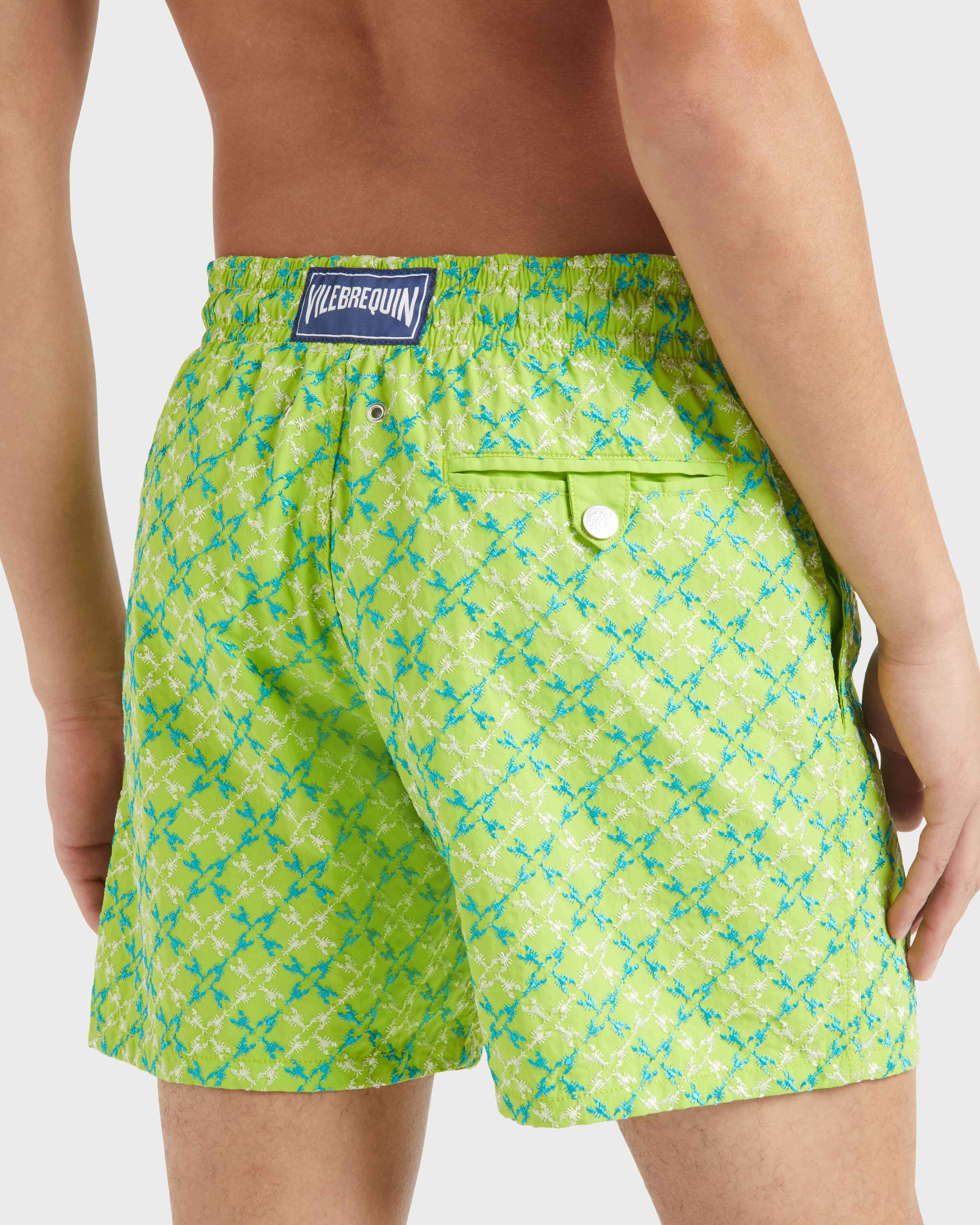 Men Swim Trunks Embroidered Homard Pixel - Limited Edition LIME supp2 view