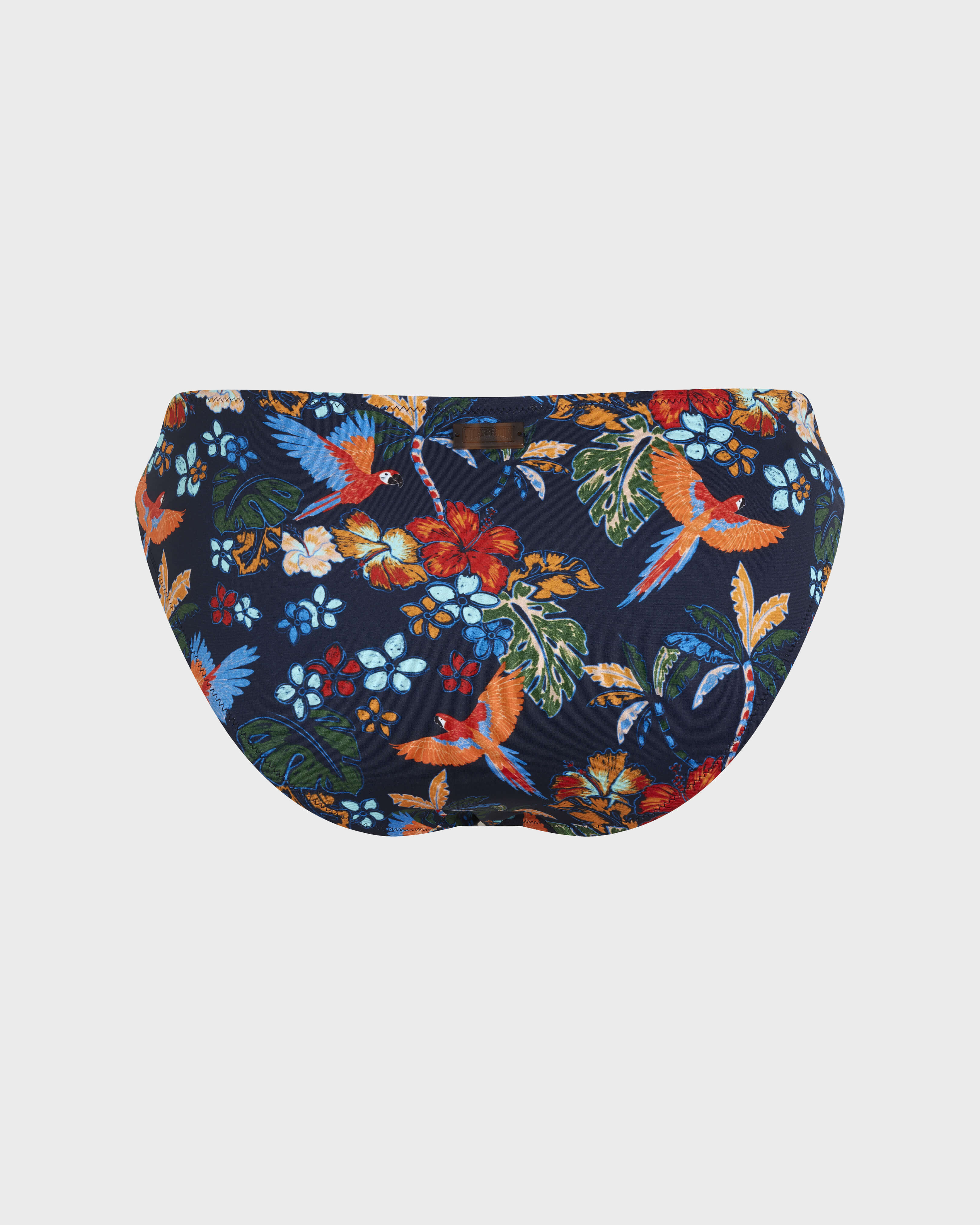 Braguita de bikini de corte brasileño con estampado Salva para mujer AZUL MARINO back view