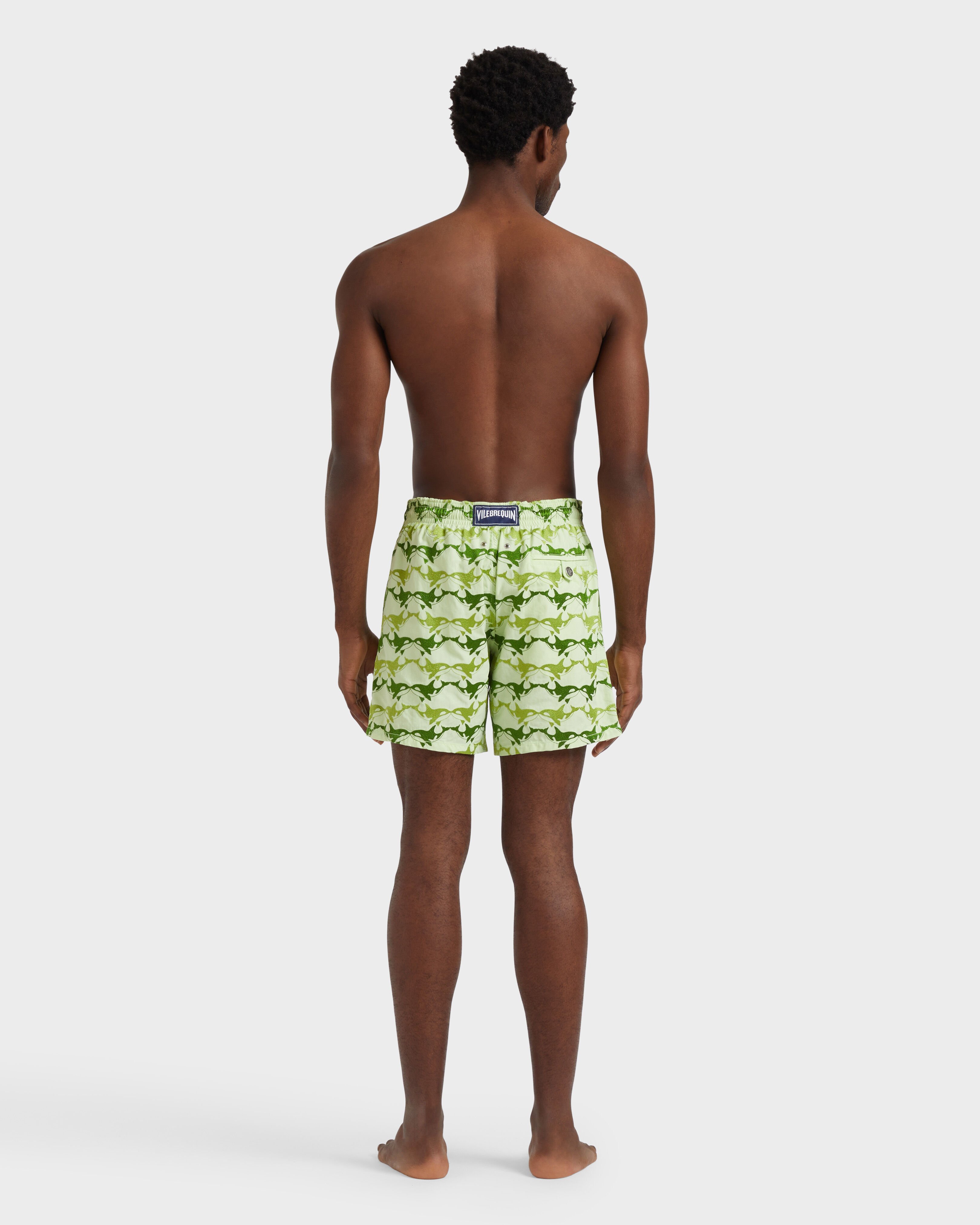 Men Swim Shorts Embroidered Orcas - Limited Edition MACAROON backworn view