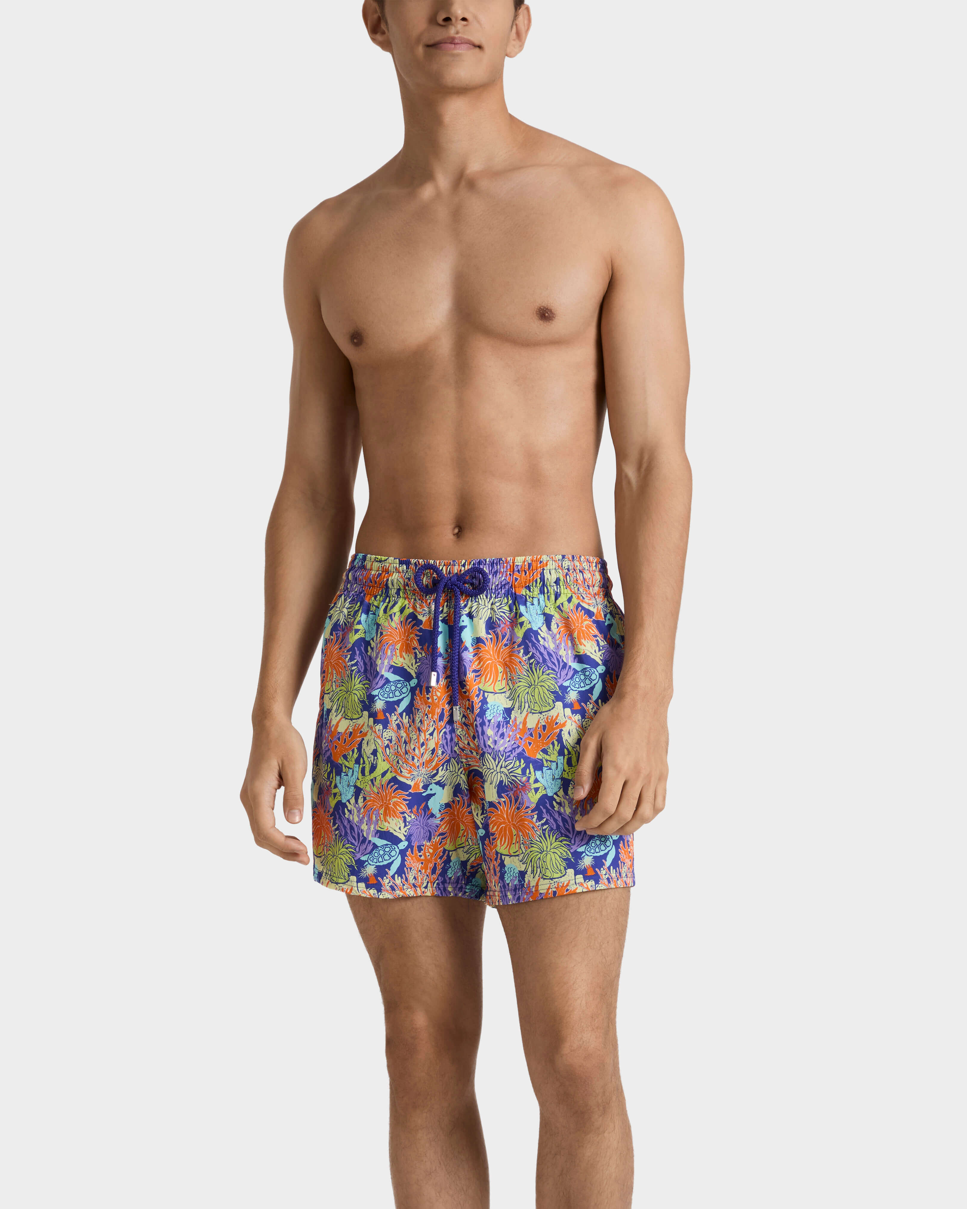 Men Stretch Short Swim Shorts Aquatic Life VERSAILLES frontworn view