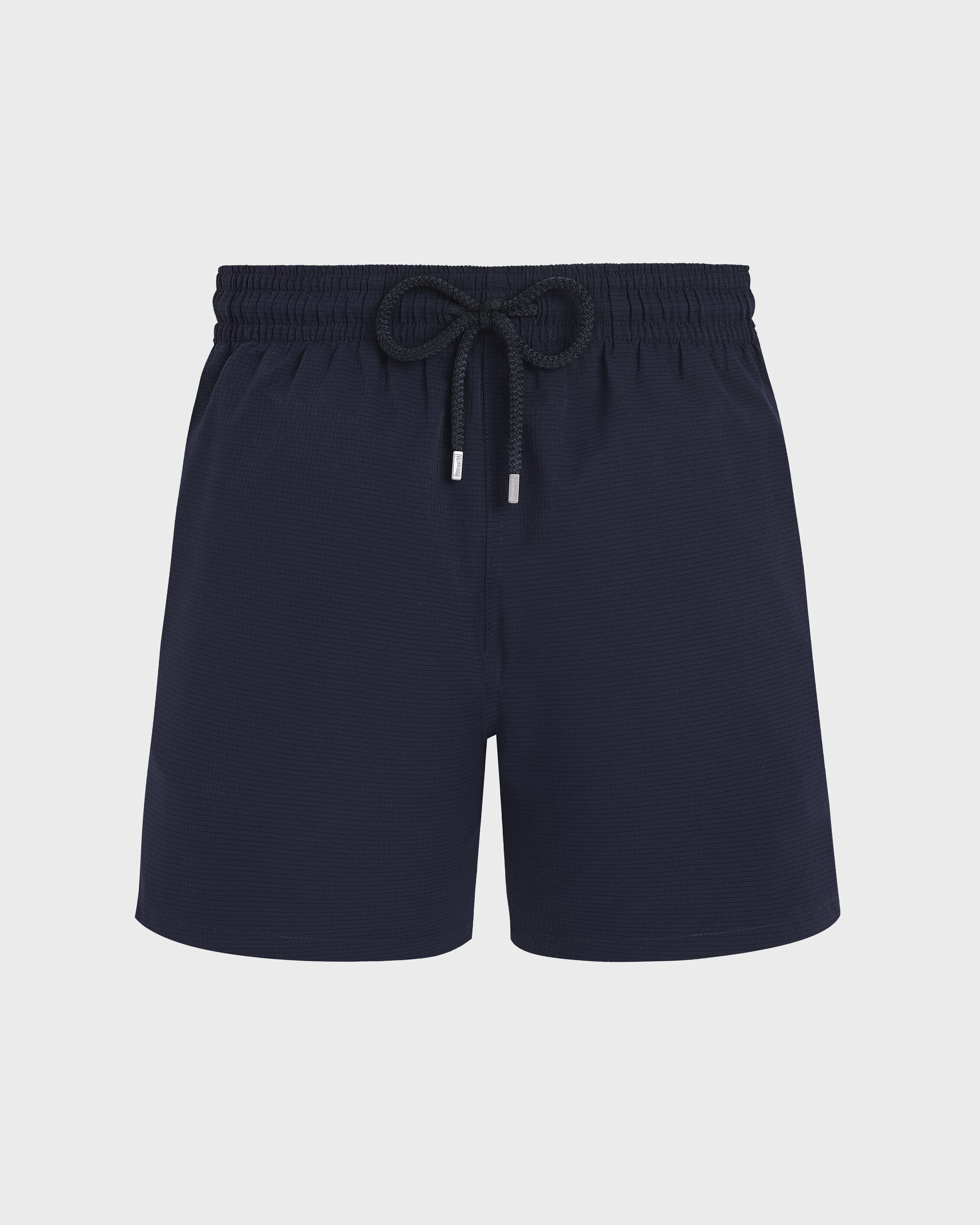Men Micro-Perforated Ultra-Light and Packable Swim Shorts Solid NAVY front view
