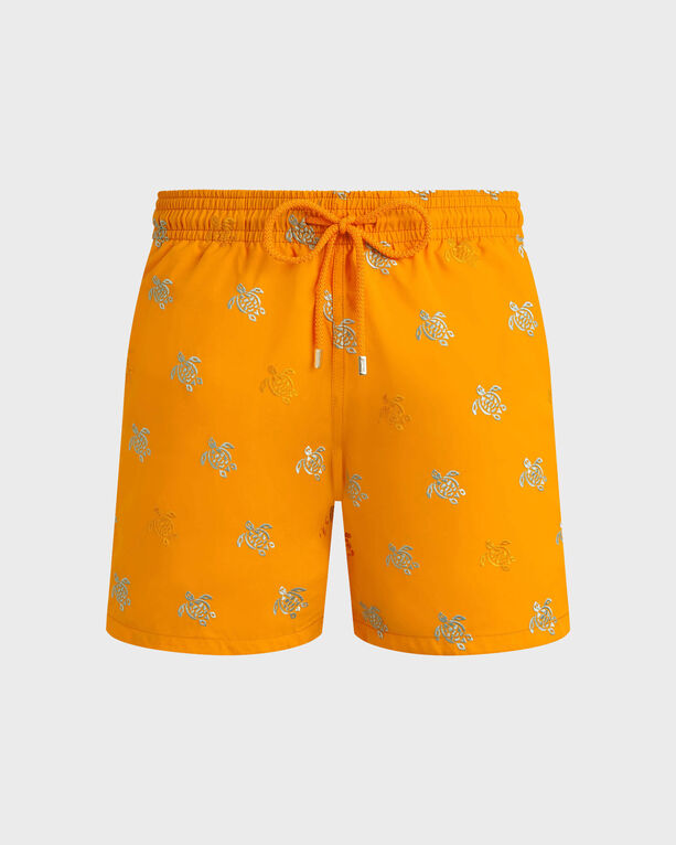 Vilebrequin - Men Swim Shorts Embroidered Micro Ronde Des Tortues Diagonale - Limited Edition - Swimwear - Mistral - Orange - Size M