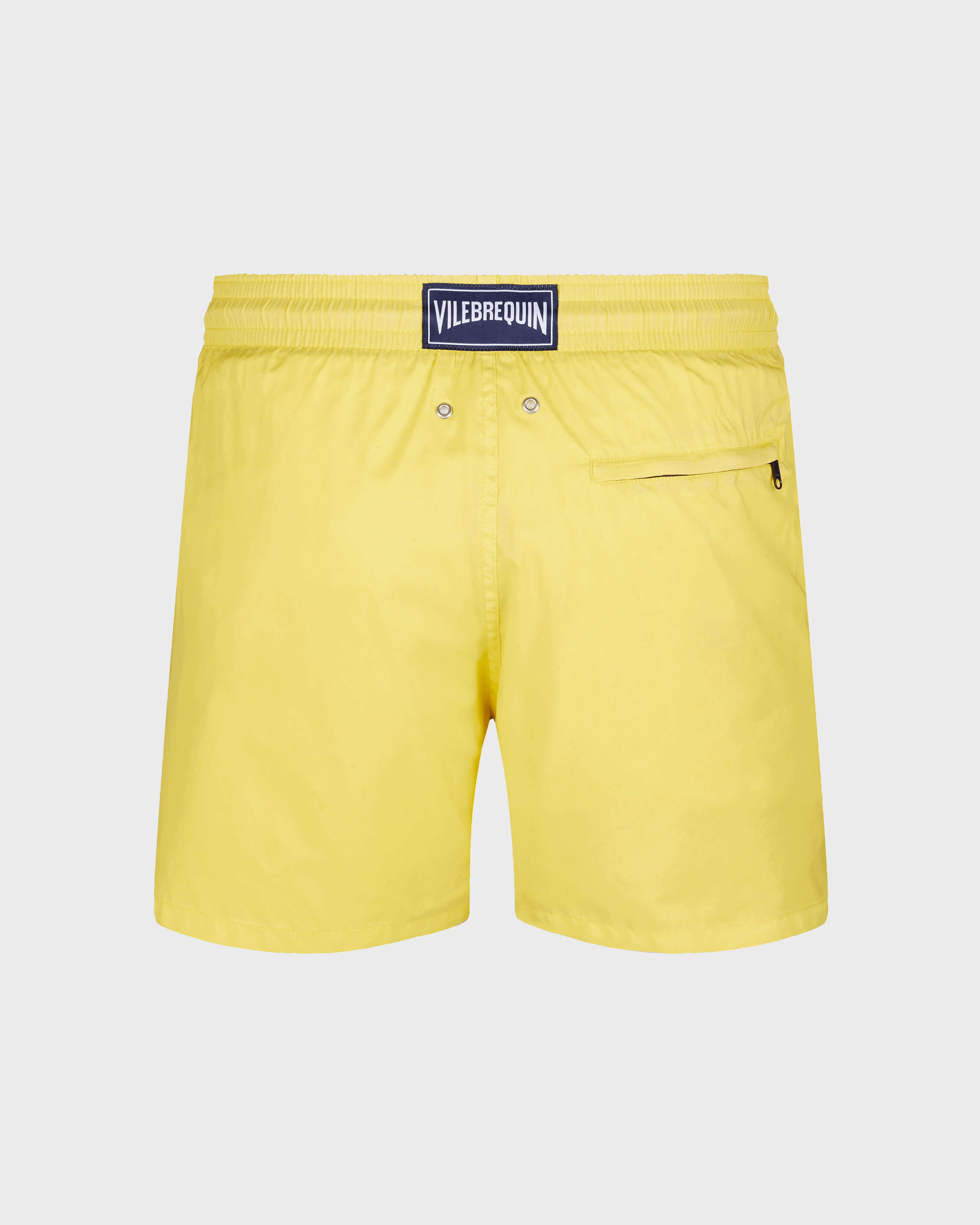 Costume da bagno uomo ultraleggero e ripiegabile tinta unita MIMOSA back view